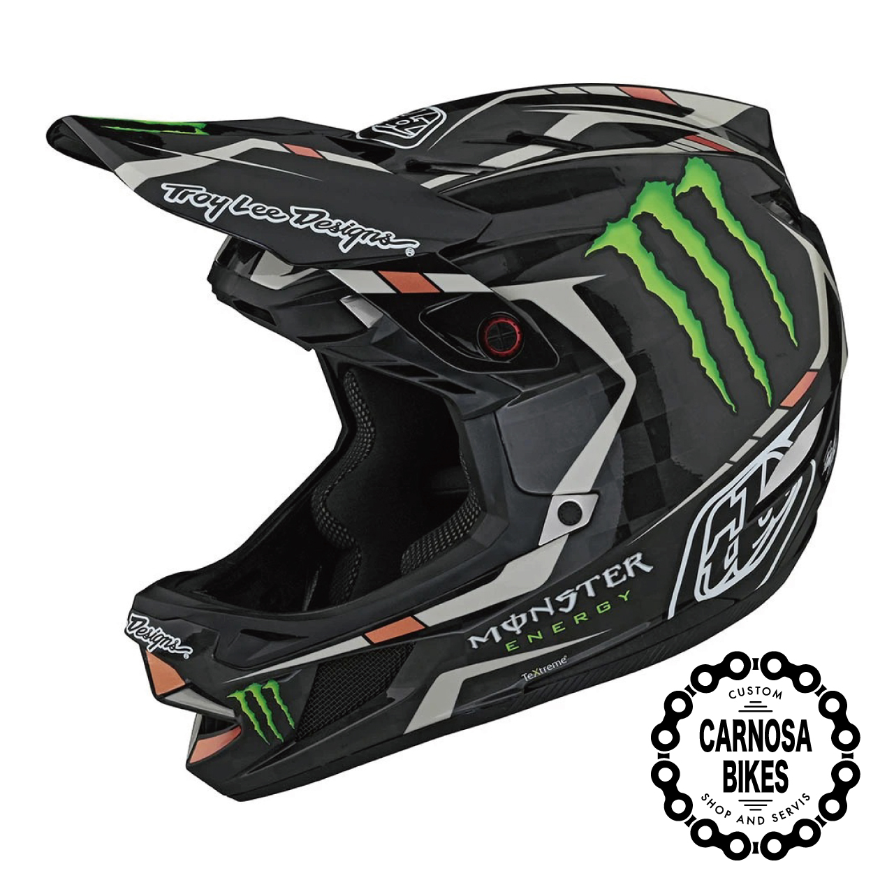 Troy Lee Designs D4 Carbon Helmet Monster Fairclough D4 カーボン ヘルメット モンスター フェアクロー Monster Energy Mips 限定モデル マウンテンバイク Bmx自転車ショップ Carnosa Bikes
