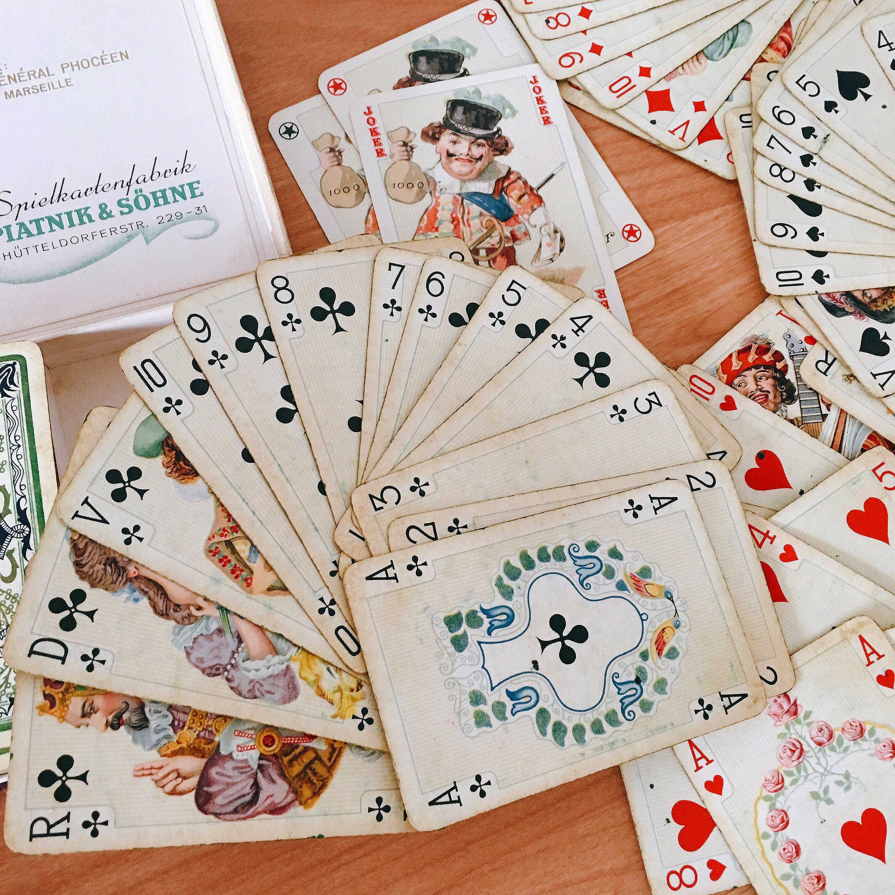 Piatnik社 アンティーク トランプ ２種 ぽわにえ だむーる アンティーク ブロカント