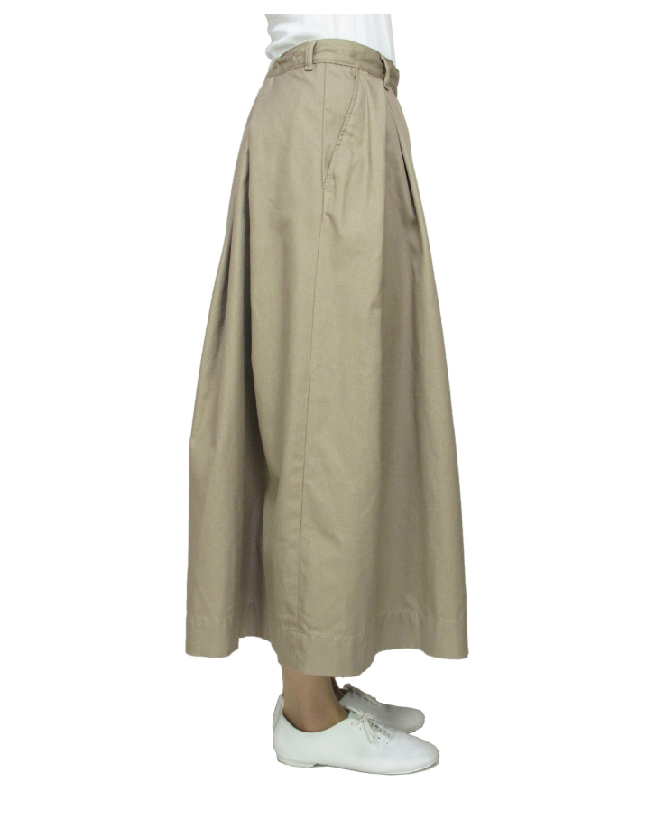 T/C chino long tuck-skirt Lot:35418 - 画像2