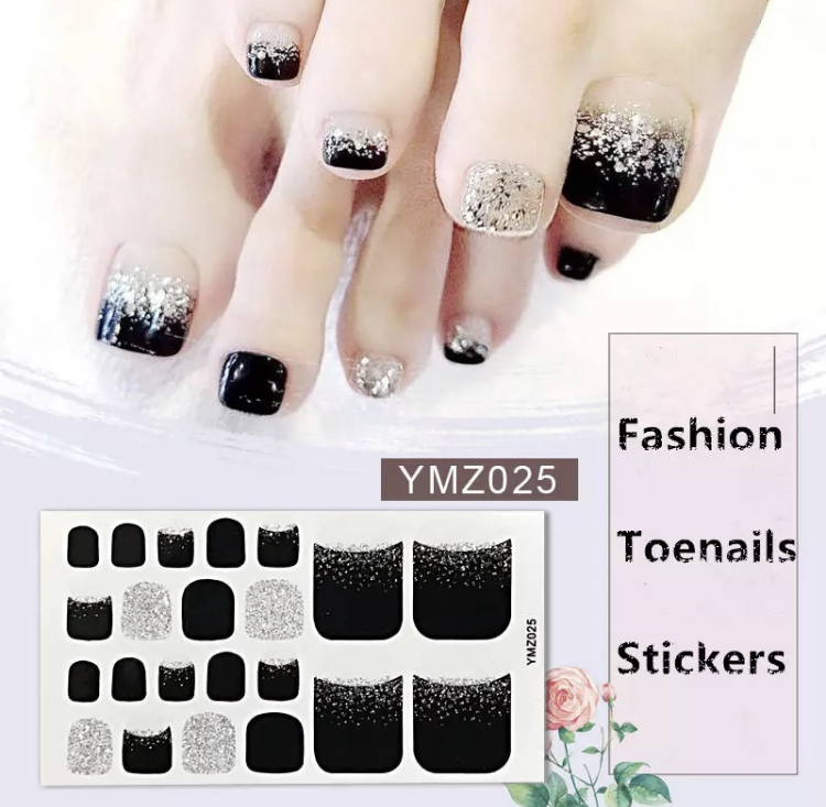 送料無料 予約商品 ネイルシール フットネイル ブラック モノトーン 簡単 ネイル プチプラ ワンコイン Selectshop Aya