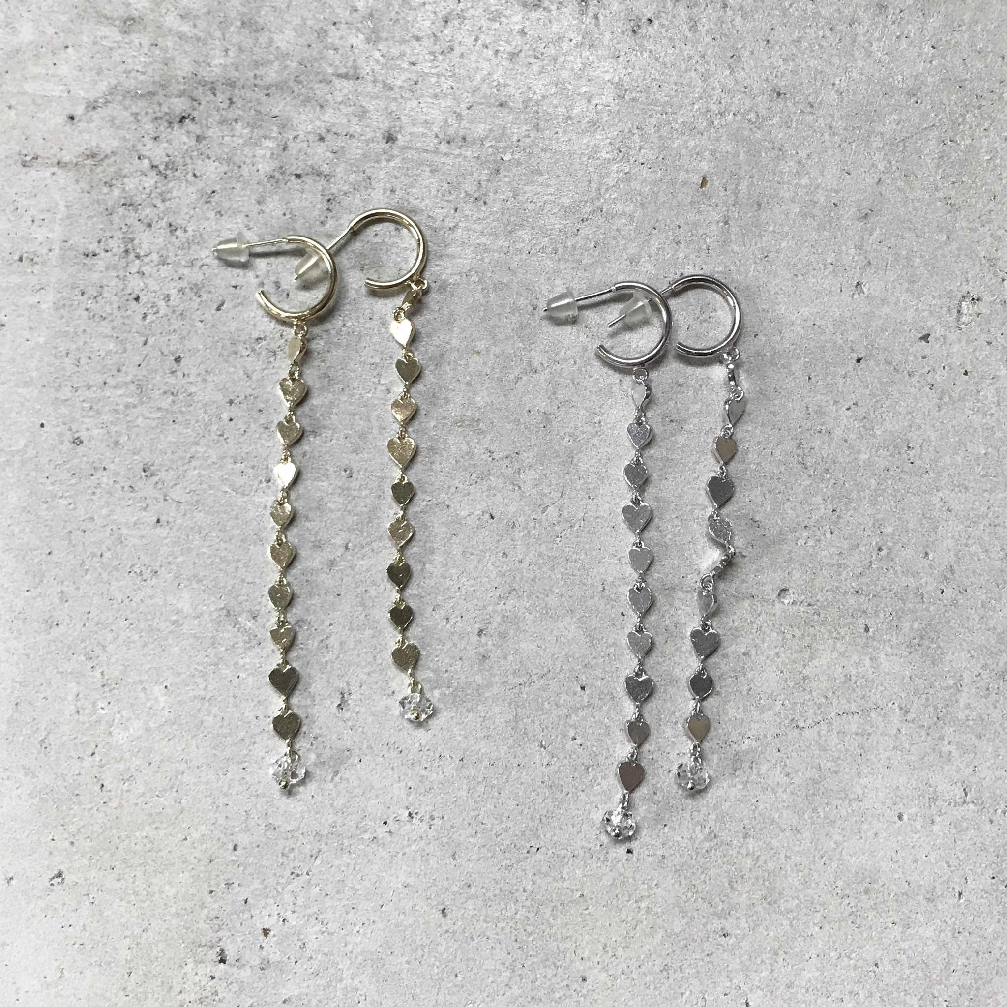 ハートレーンピアス イヤリング 87accessory ハチナナ 彫金アクセサリー ハートレーンピアス イヤリング 87accessory ハチナナ 彫金アクセサリー