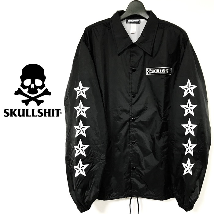 Skullshit スカルシット Star Coach Jacket スターコーチジャケット ナイロンジャケット 星 アウター 長袖 黒 ブラック ドクロ メンズ レディース ロック パンク バンド Rock Punk フェス 骸骨祭り ギフトラッピング無料 ステージ衣装 Rogia Rogia Web Store