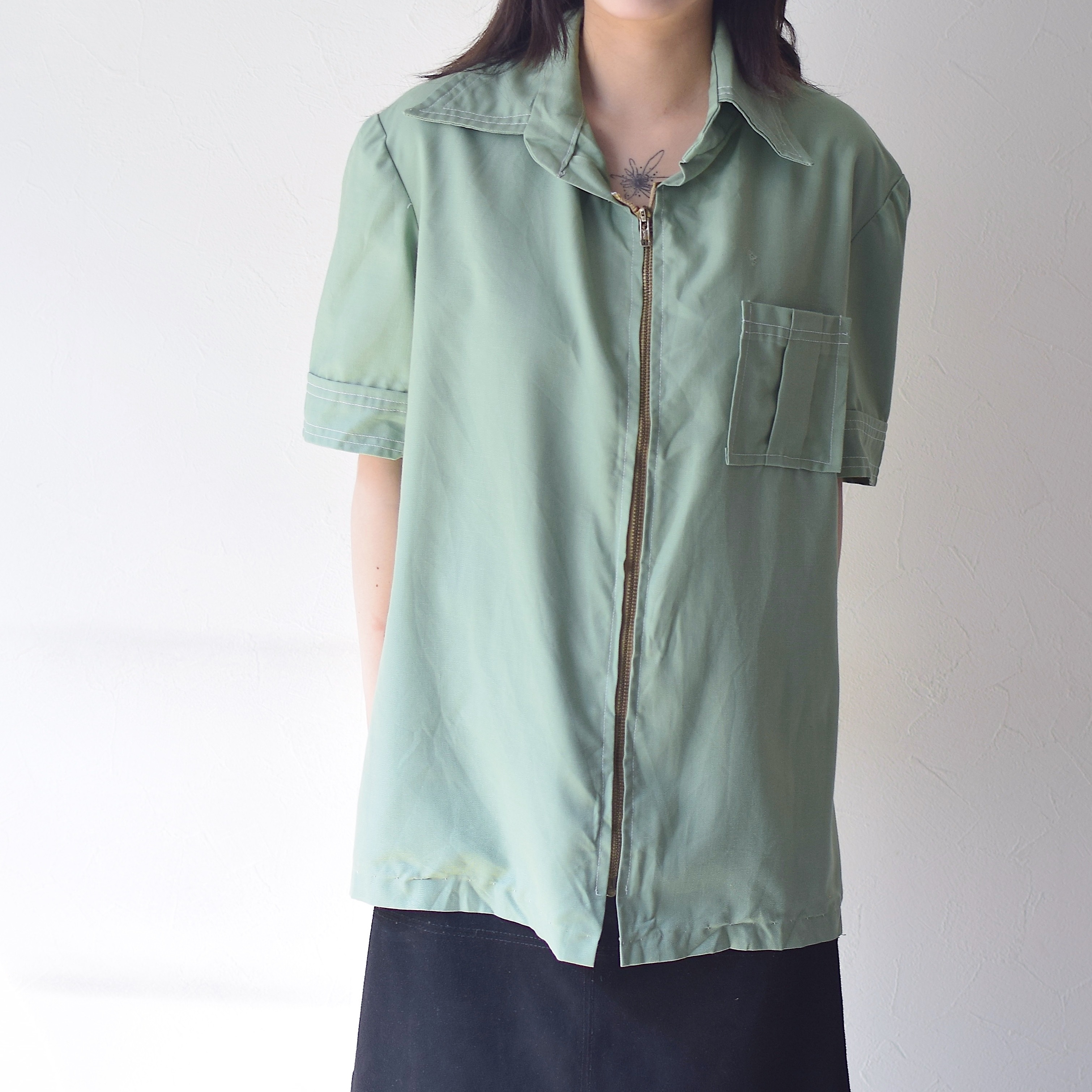 Vintage 60〜70's Short Sleeve Zip-up Shirt の画像 3