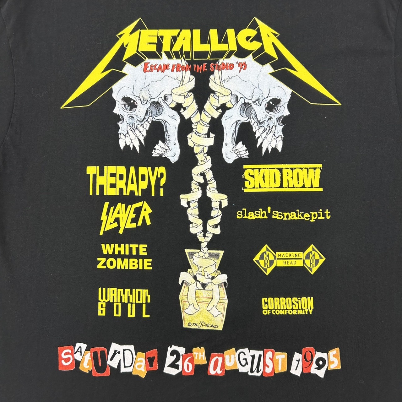 Metallica メタリカ “Donington 1995 Skull” T-Shirt Black / XL の画像 7