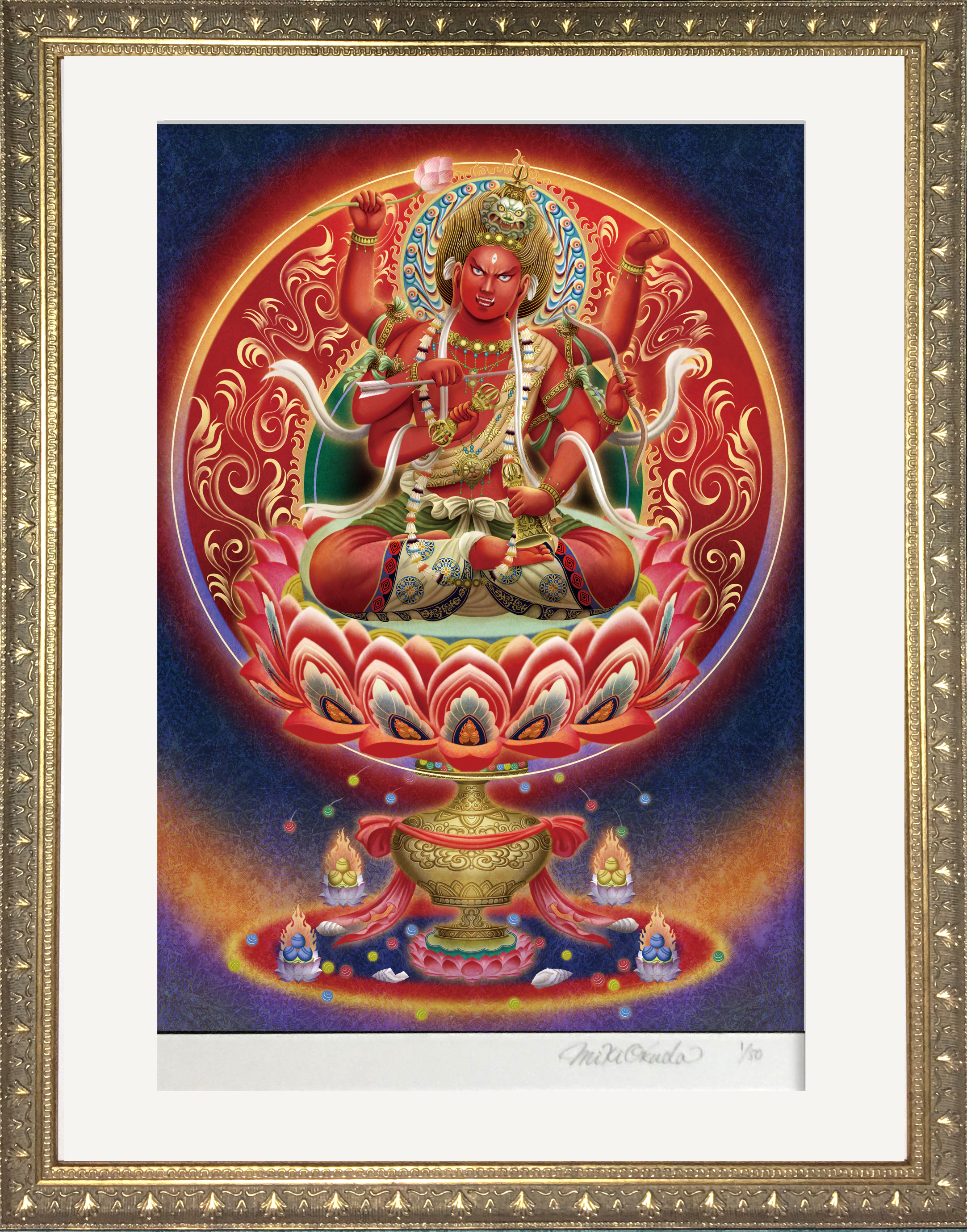 愛染明王 Sサイズ 仏画とスピリチュアルアート 奥田みき 観稀舎 愛染明王 Sサイズ 仏画とスピリチュアルアート 奥田みき 観稀舎