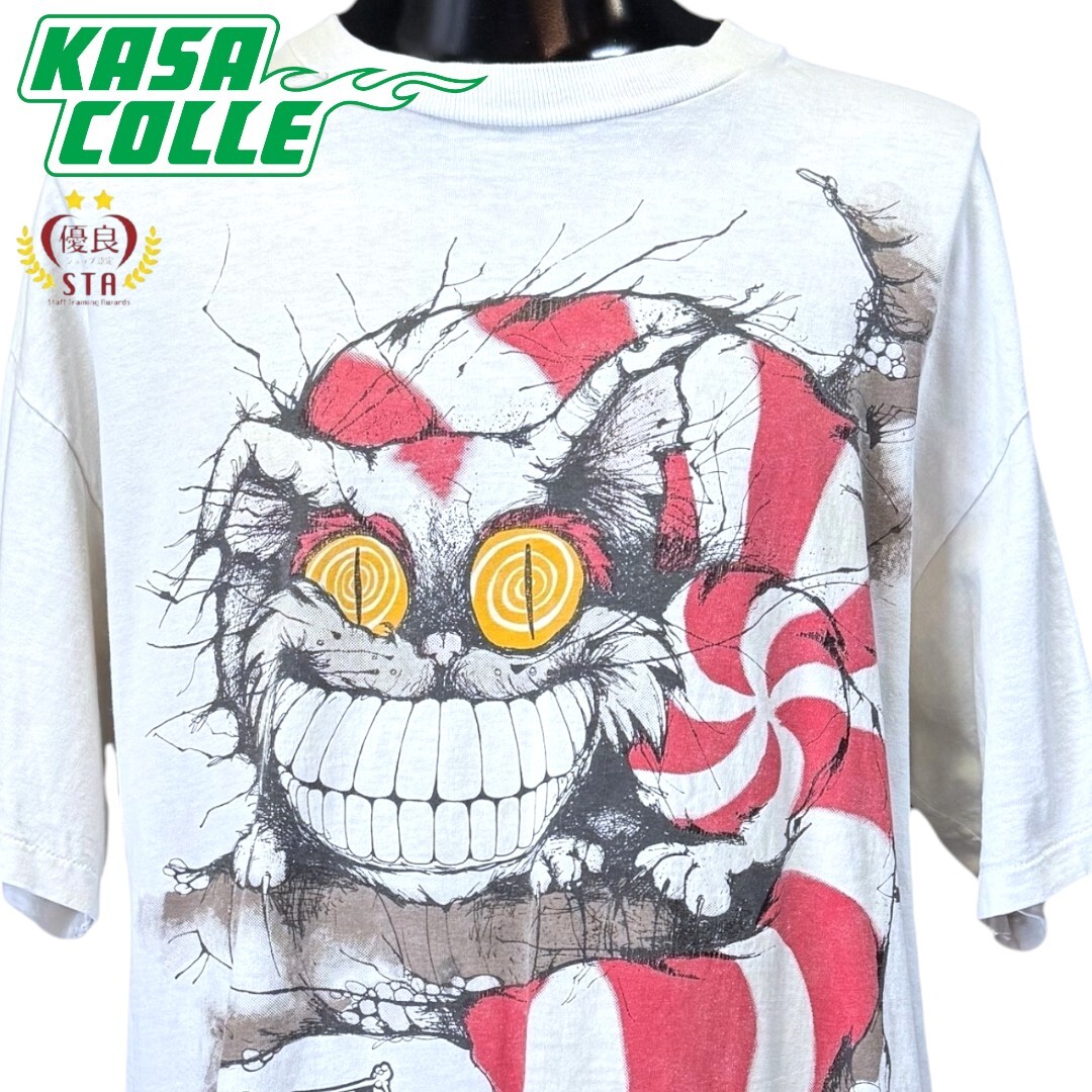 【ALICE IN WONDERLAND】アリスインワンダーランド チェシャ猫 Vintage Tシャツ 2XL