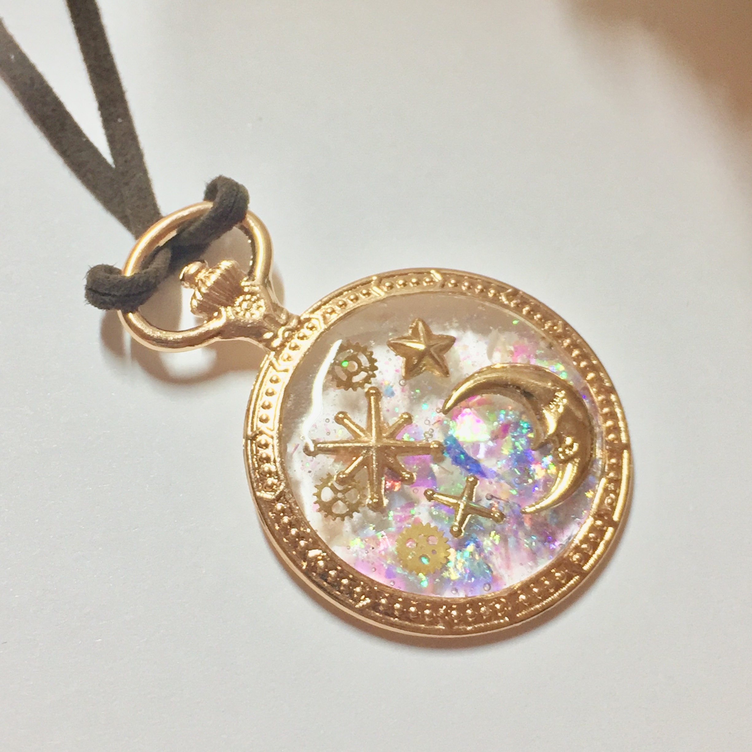 レジン 月と星の懐中時計のストラップ Princess Holic