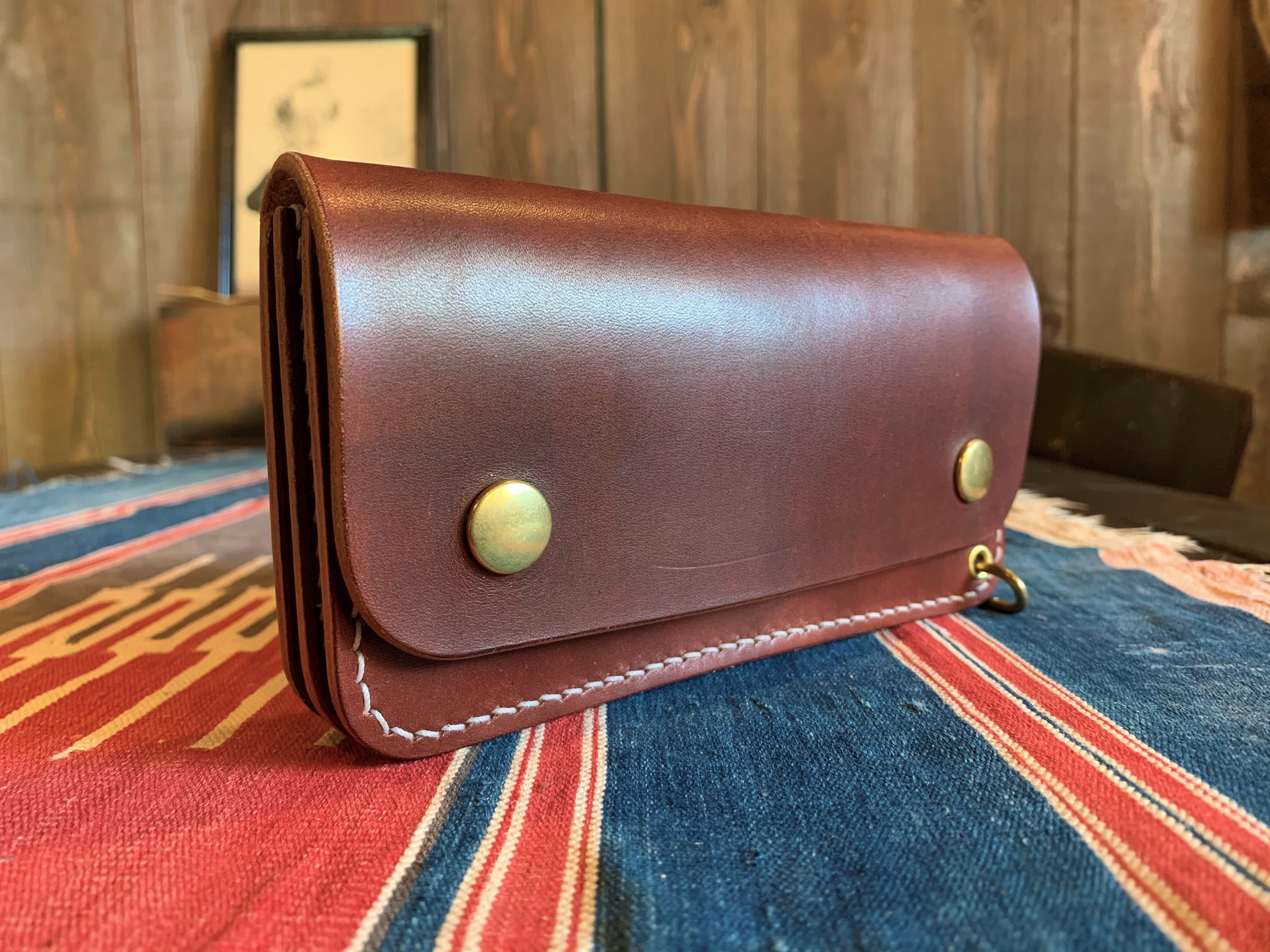 ロングトラッカーウォレット 丘染め赤茶 Casoworks