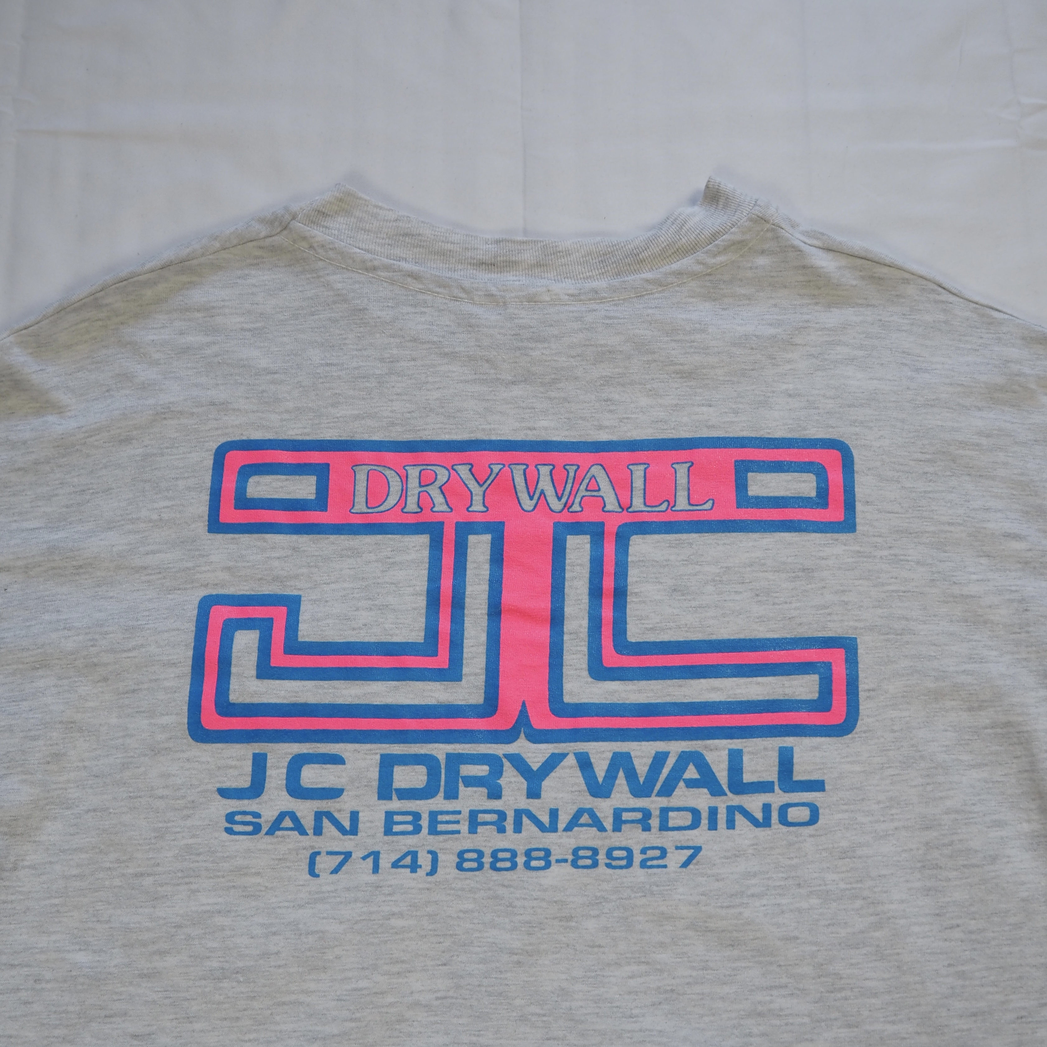 90’s Hanes ワークTシャツ 企業Tシャツ ピンク Lサイズ の画像 2