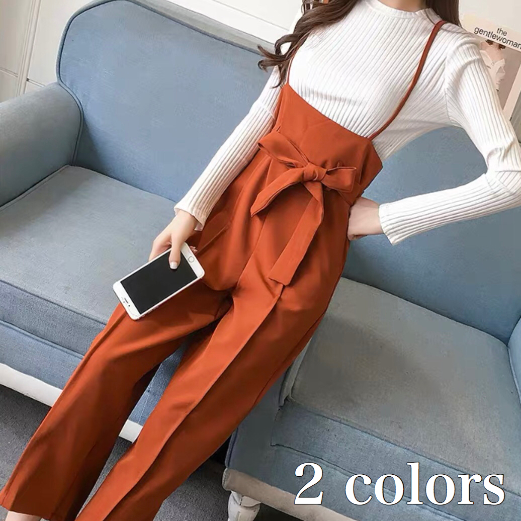 サロペット オールインワン 2点セット レディース 秋 冬 服 韓国 ファッション 大人 ワイド パンツ ハイウエスト Op 0407 Orurea Berry オルレアベリー サロペット オールインワン 2点セット レディース 秋 冬 服 韓国 ファッション 大人 ワイド パンツ ハイウエスト Op 0407 Orurea Berry オルレアベリー
