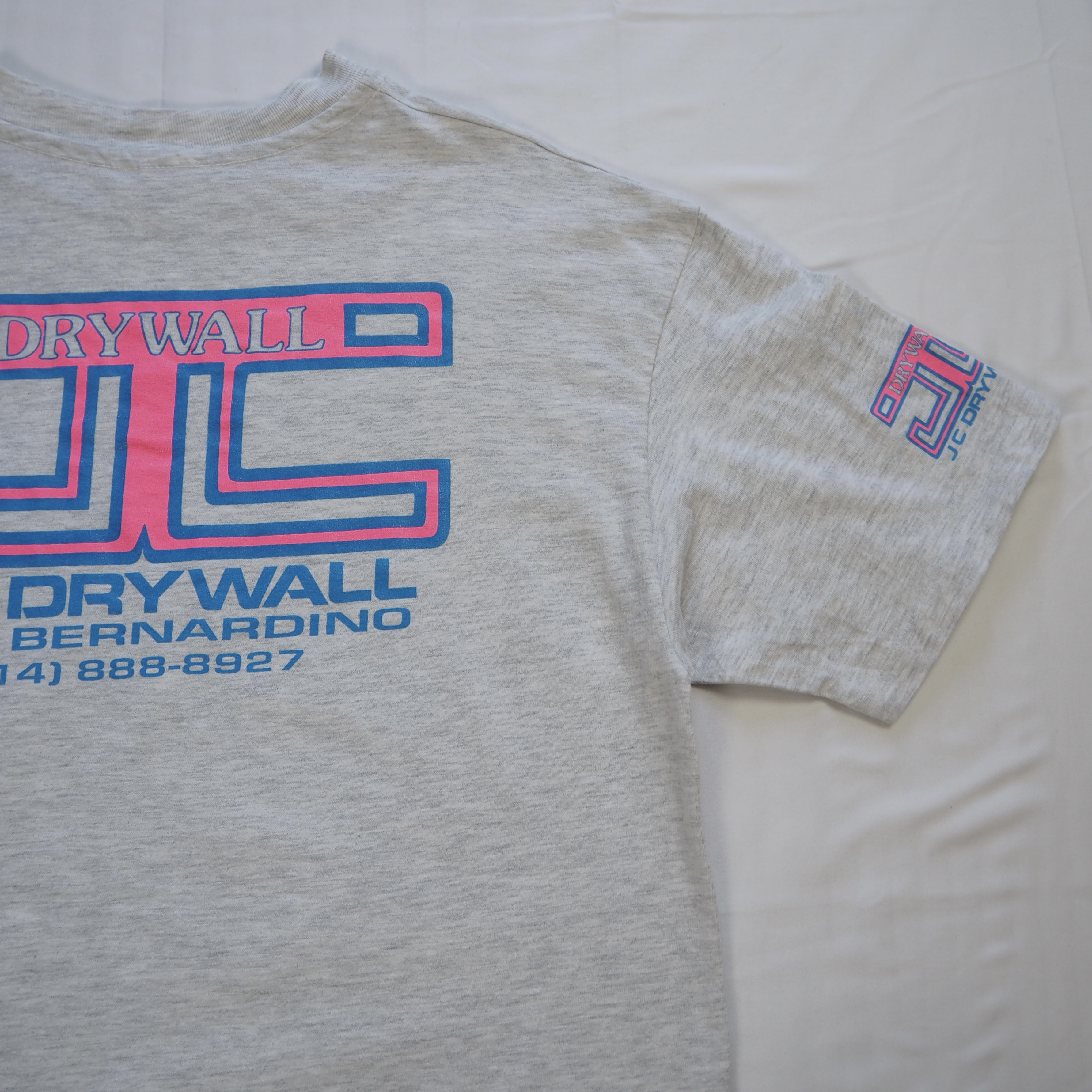 90’s Hanes ワークTシャツ 企業Tシャツ ピンク Lサイズ の画像 4