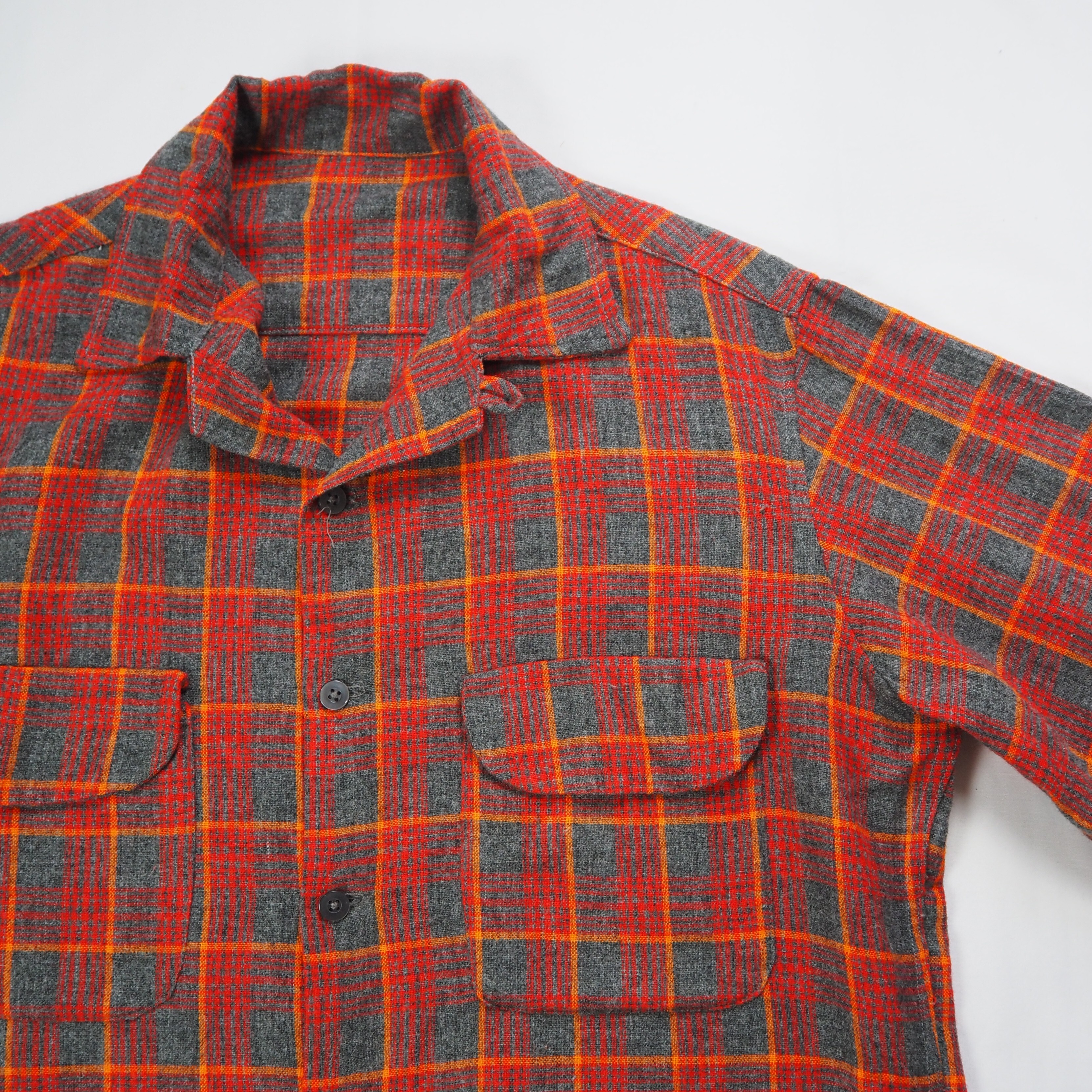 【9/23 20:00入荷】50's ウールシャツ レッド×グレー の画像 5