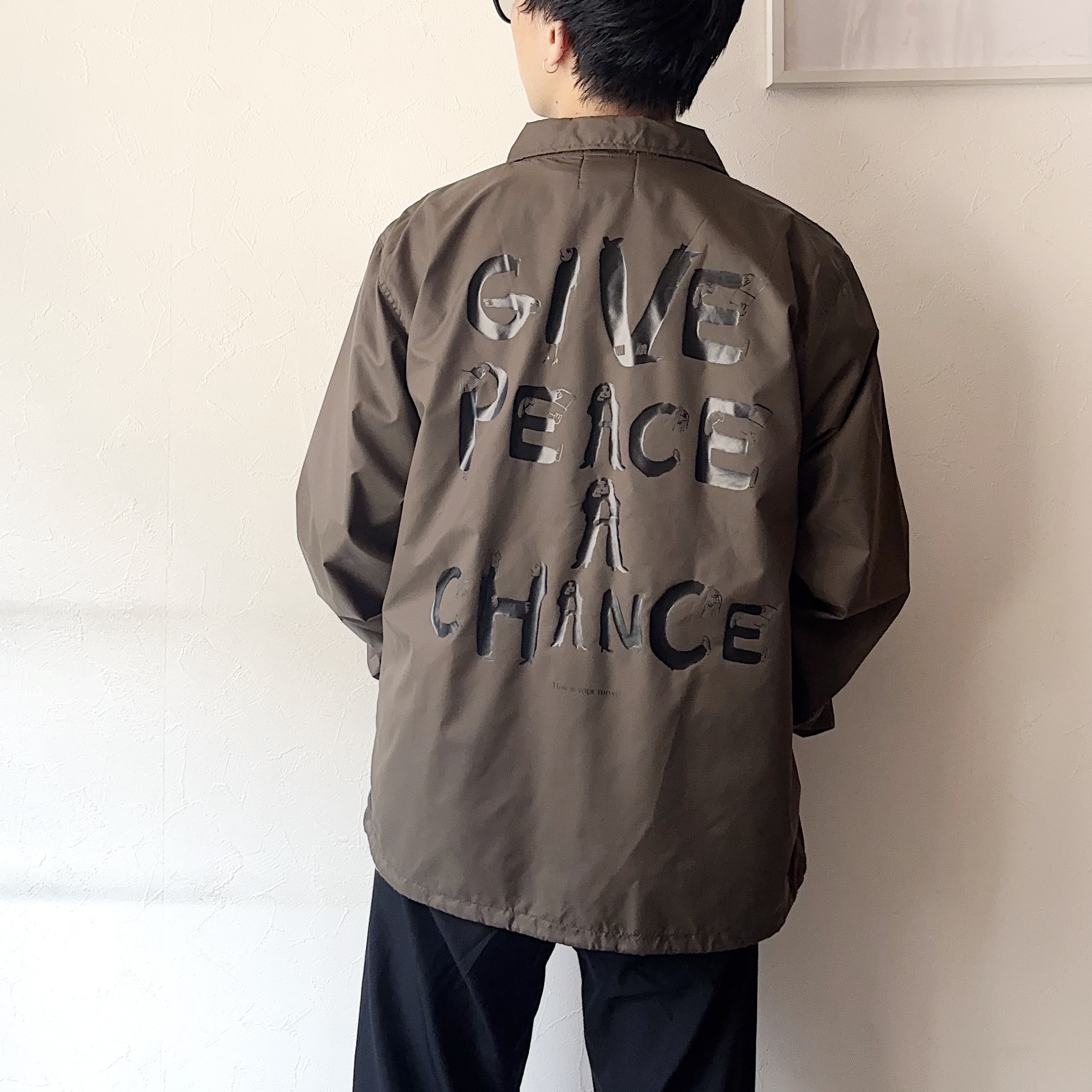 【TODAY edition】"PEACE" Coach Jacket（KHAKI） の画像 4