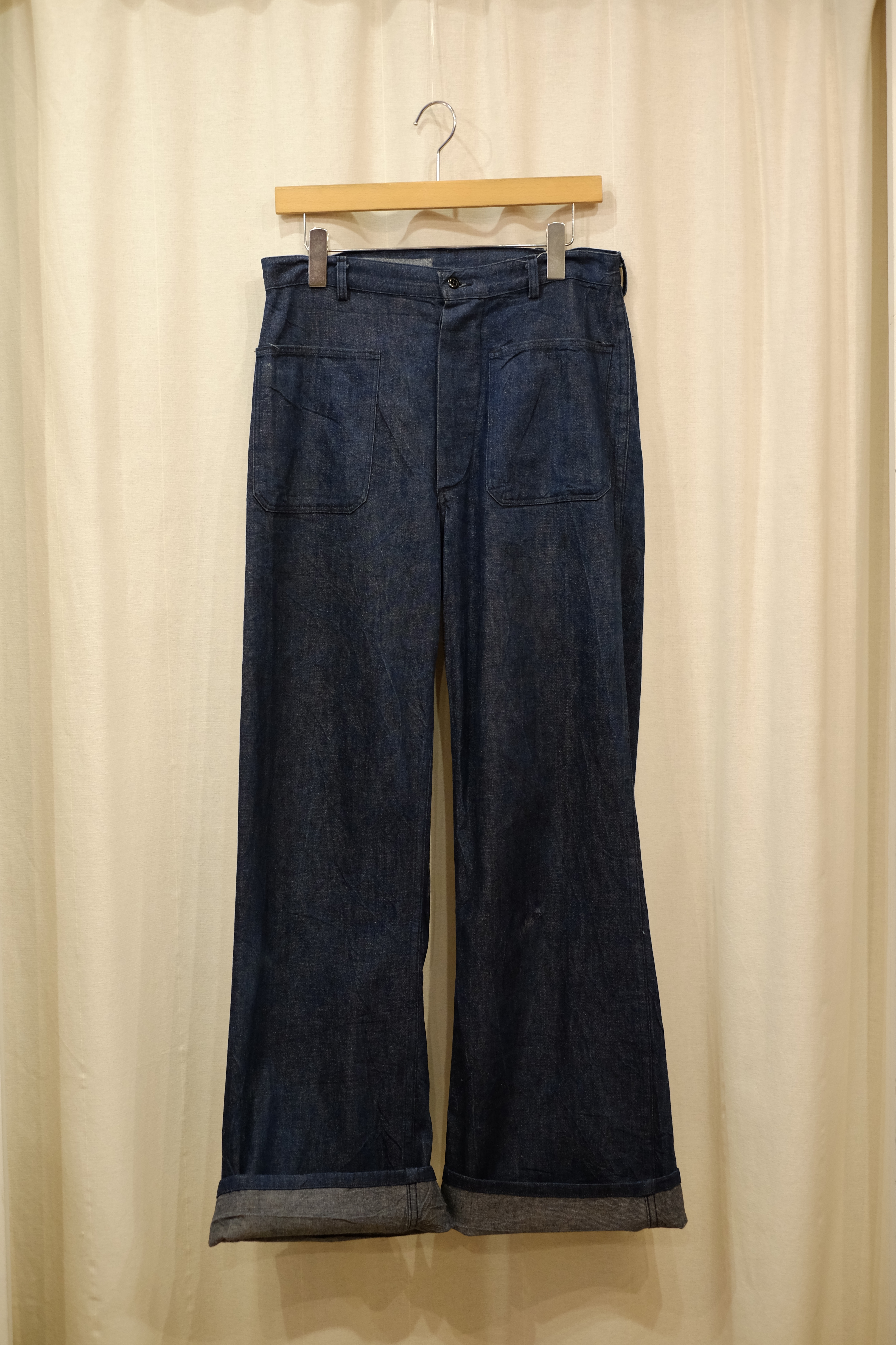 60s US NAVY denim sailor flare pants の画像 9
