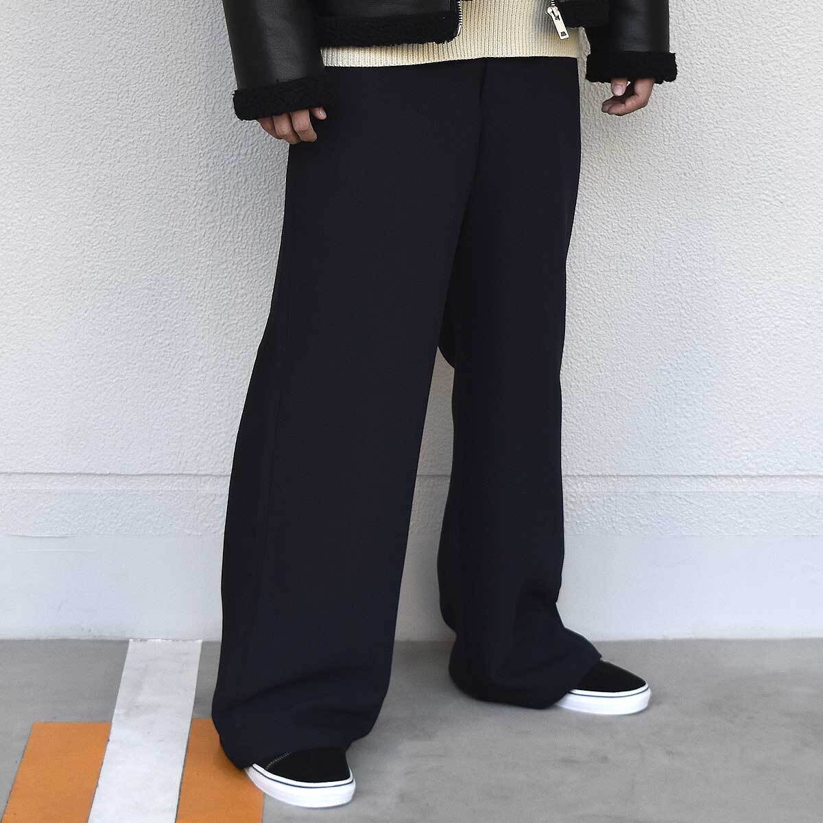 新作 Cray Tokyo クレイ トウキョウ Wide Long Pants Navy ワイドスラックスロングパンツ ストリート Blkid 新作 Cray Tokyo クレイ トウキョウ Wide Long Pants Navy ワイドスラックスロングパンツ ストリート Blkid