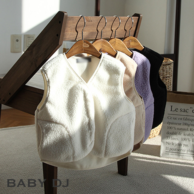 即納 全4色もこもこベスト Baby Dj 子供服 出産祝い プレゼント キッズファッション ベビー服