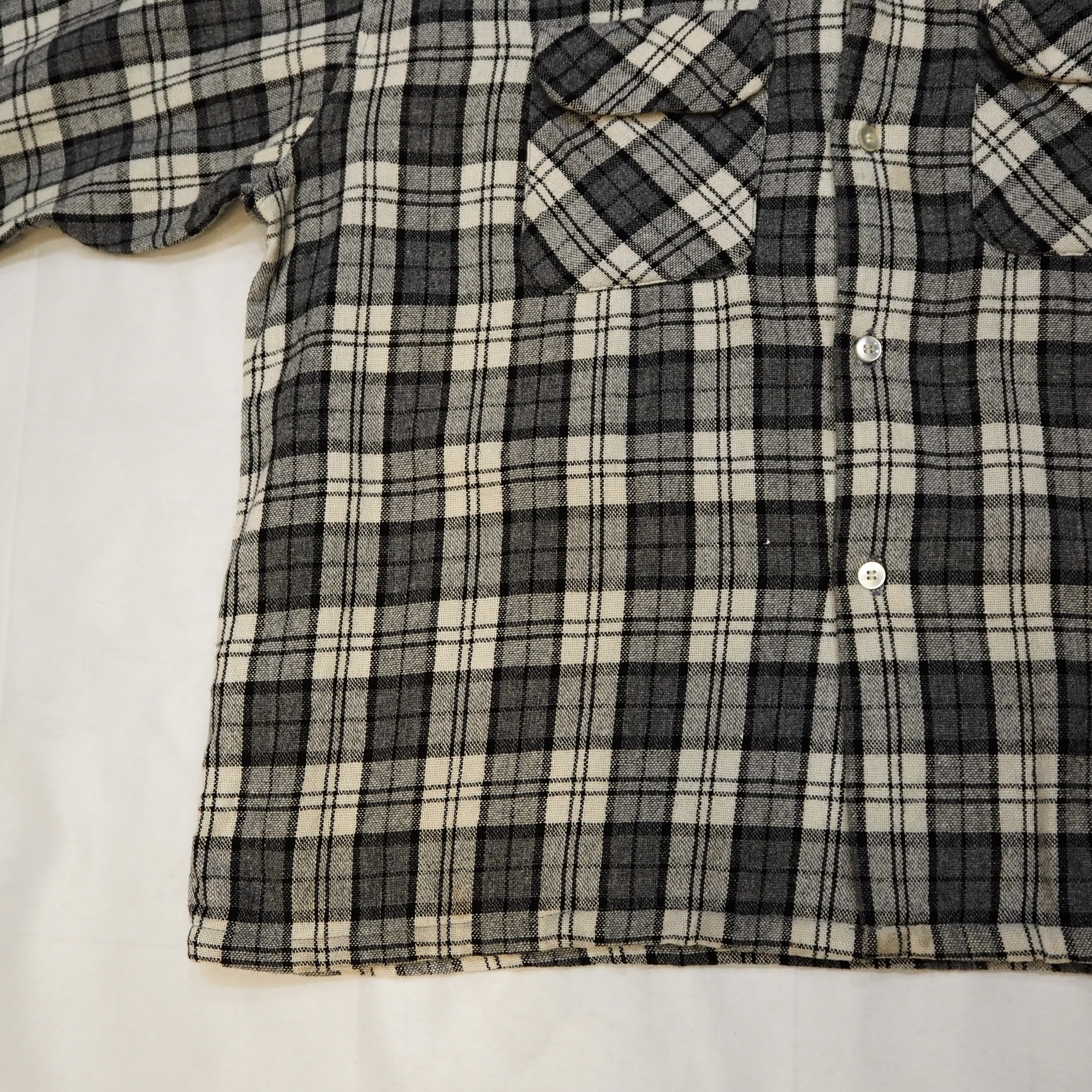 50’s ウールシャツ ブラック×ホワイト XL!!! の画像 4