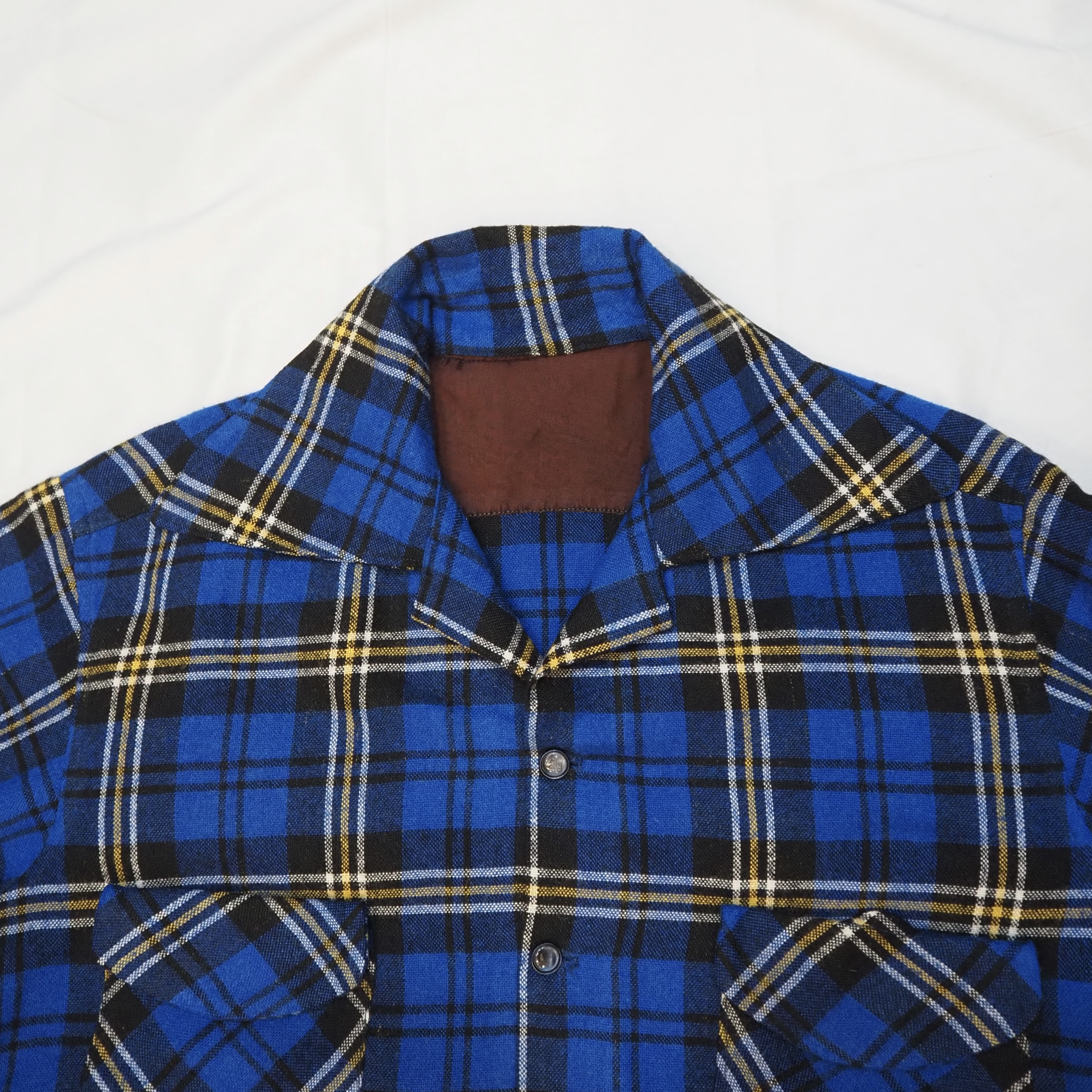50’s Wool Shirt ブルー×イエロー の画像 6