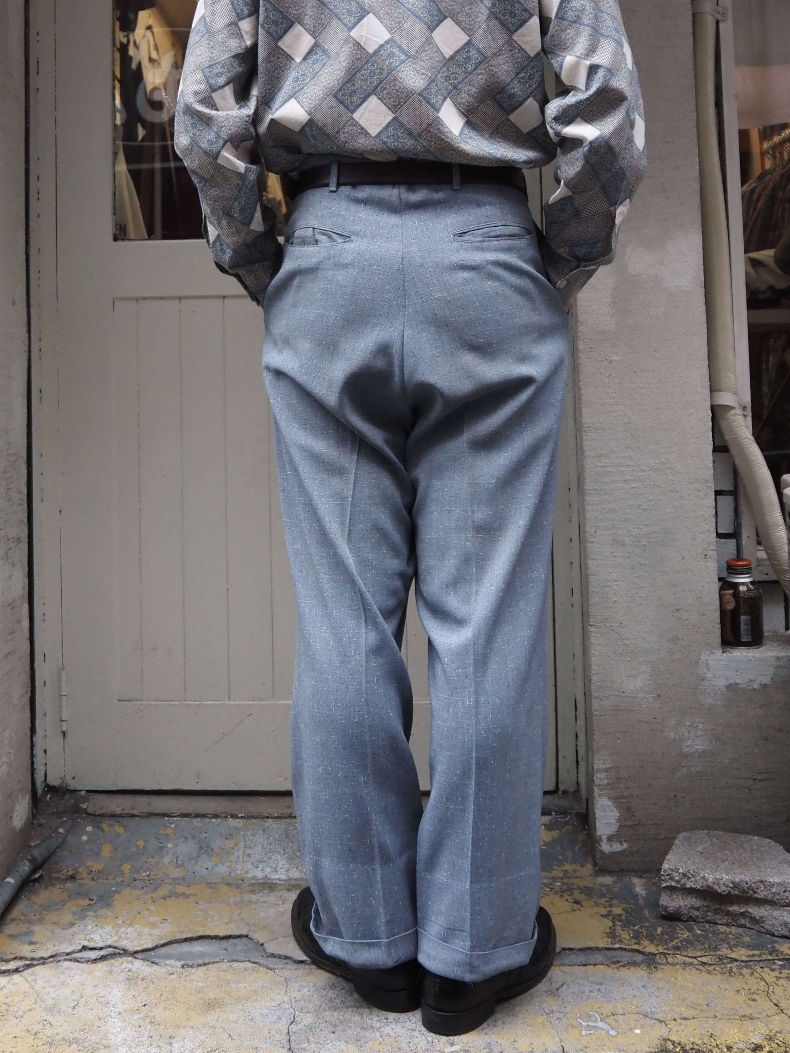 50’s Vintage Rayon Gabardine Slacks 33×28 の画像 2