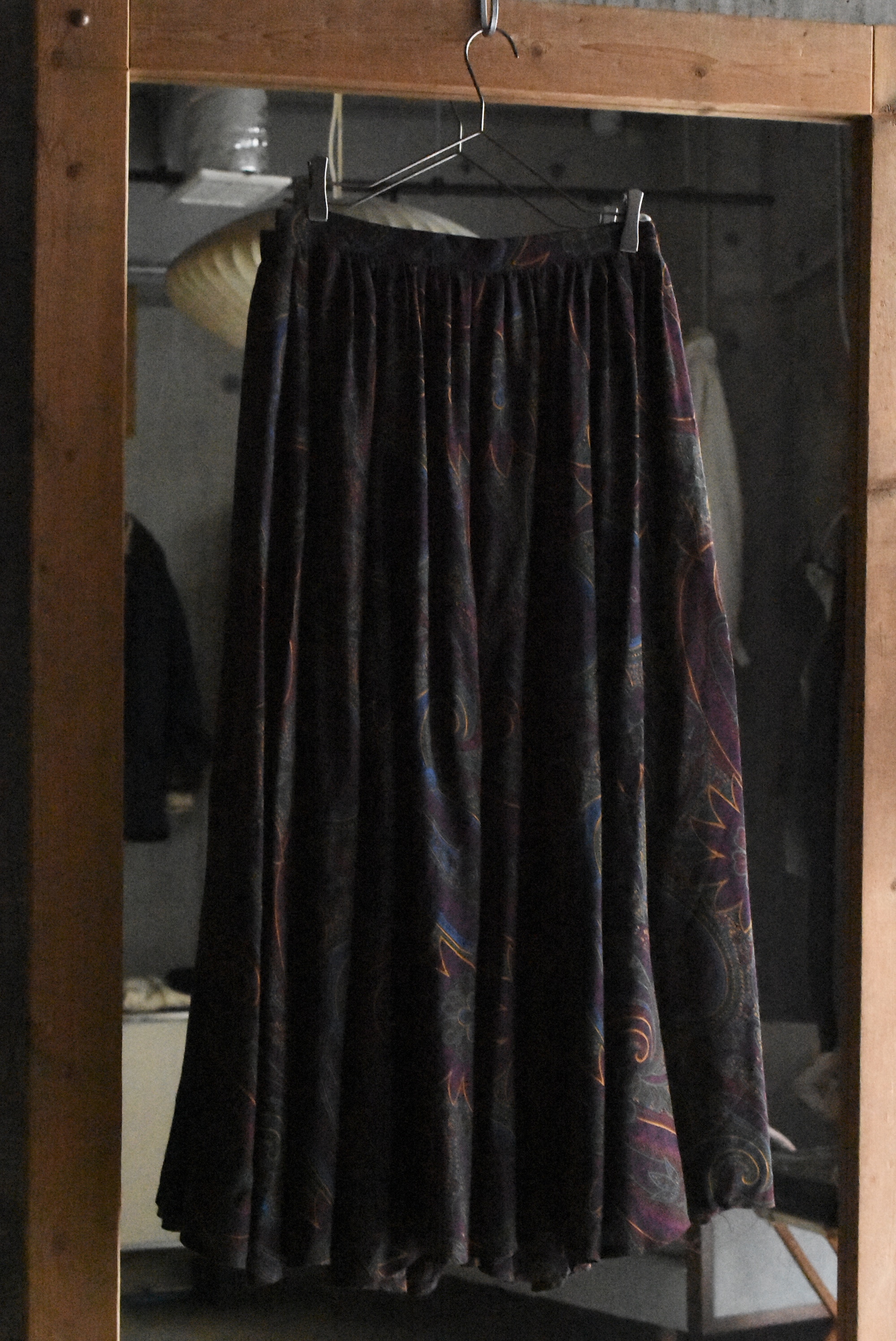 OK/80's "Ralph Lauren" paisley side fuck pleats skirt