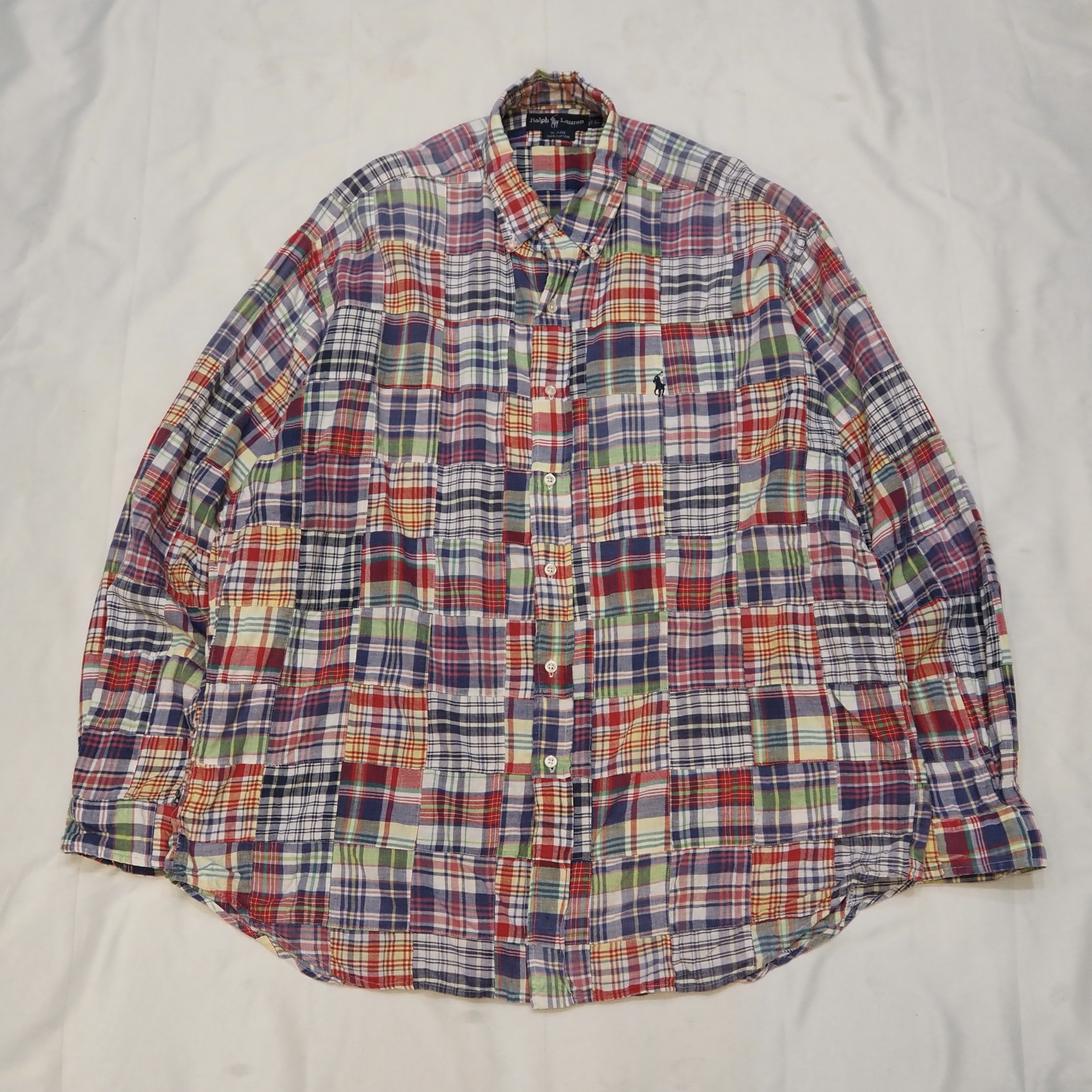 90’s Ralph Lauren パッチワークシャツ Size XL