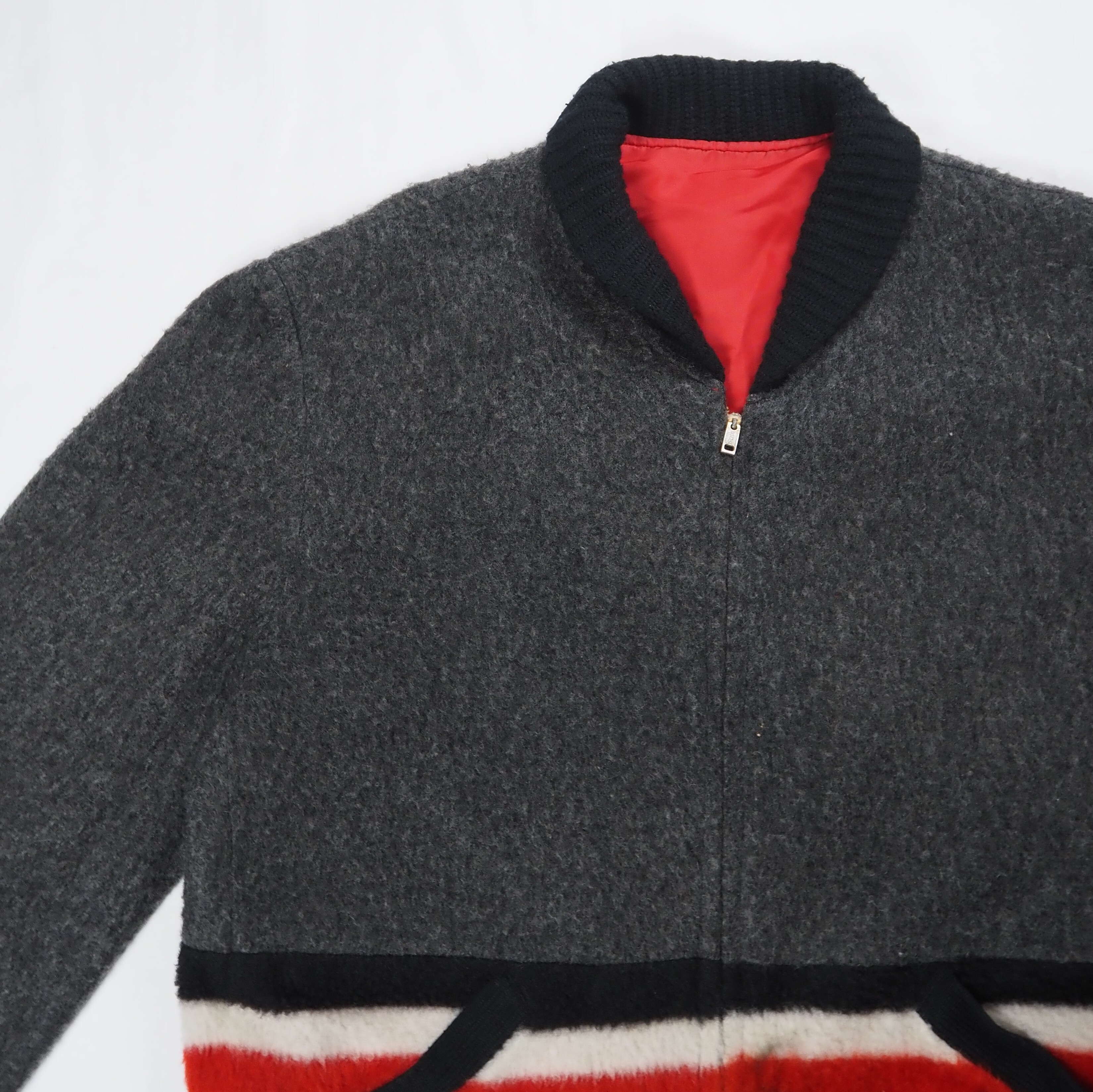 【9/23 20:00入荷】50's ファラオジャケット リバーシブル グレー×レッド の画像 3