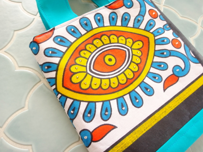 アフリカンカンガのミニバッグ ビッグアイズ アトリエ サハラ