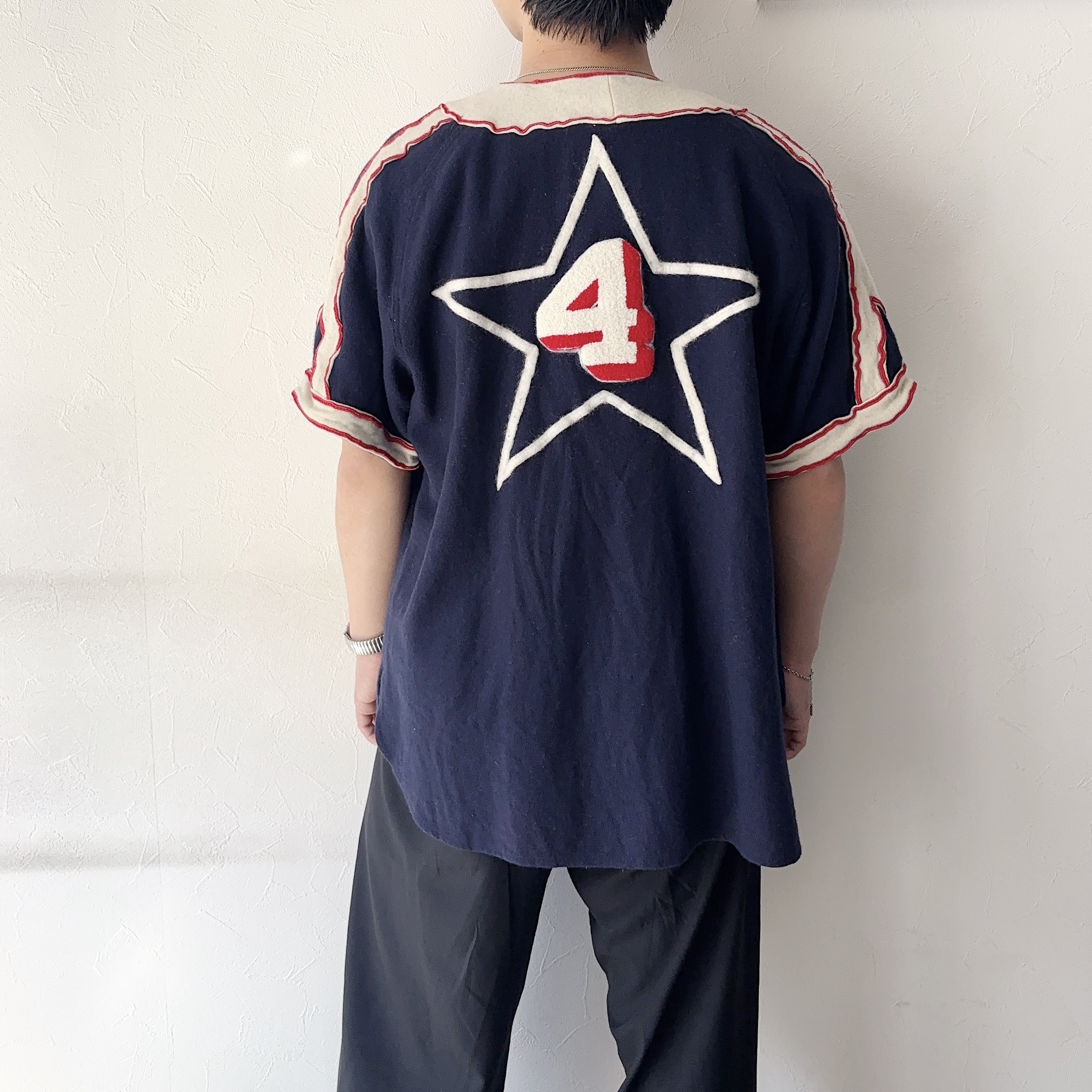 Vintage 80〜90's【Ebbets Field】"Hollywood" Baseball Shirt の画像 4