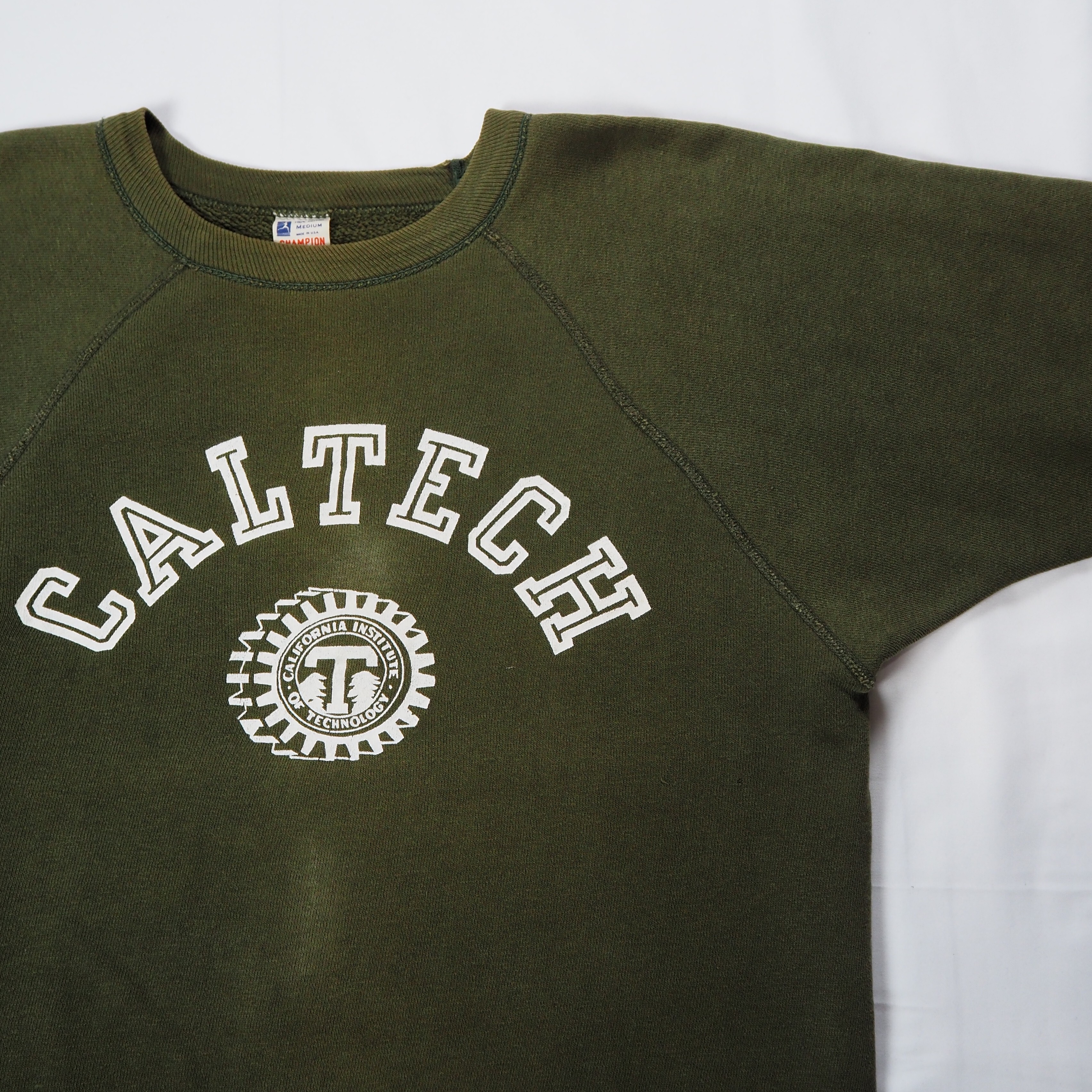 【9/23 20:00入荷】60's Champion カレッジスウェット オリーブグリーン Mサイズ の画像 4