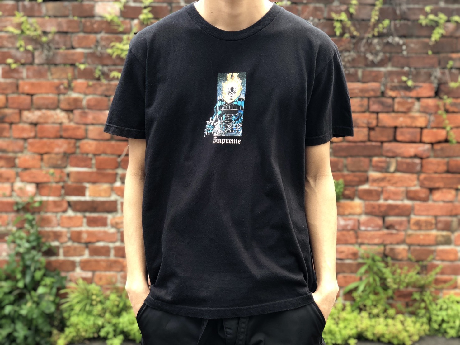 supreme ghost rider tee black