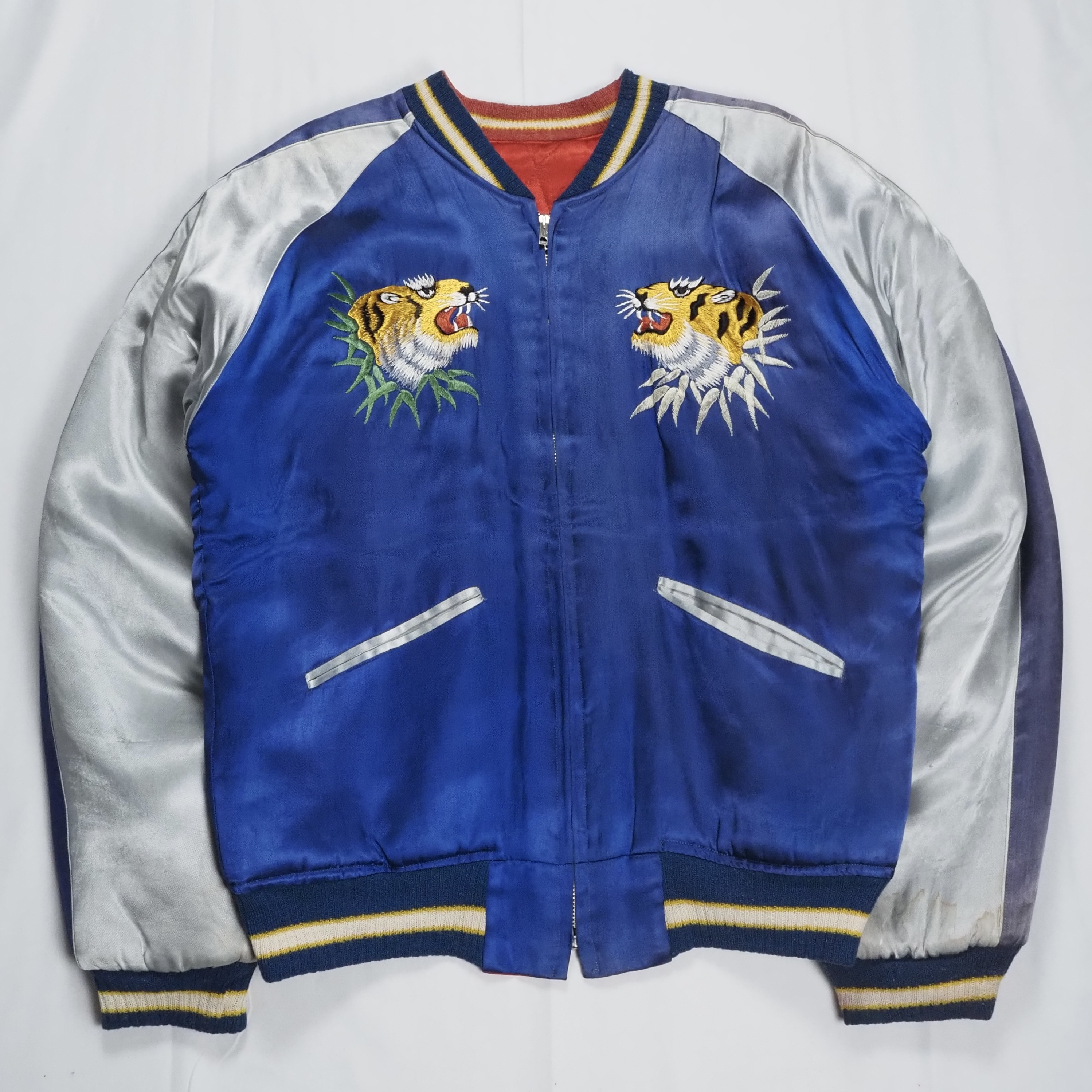 50’s スーベニアジャケット スカジャン 虎 ブルー の画像 3