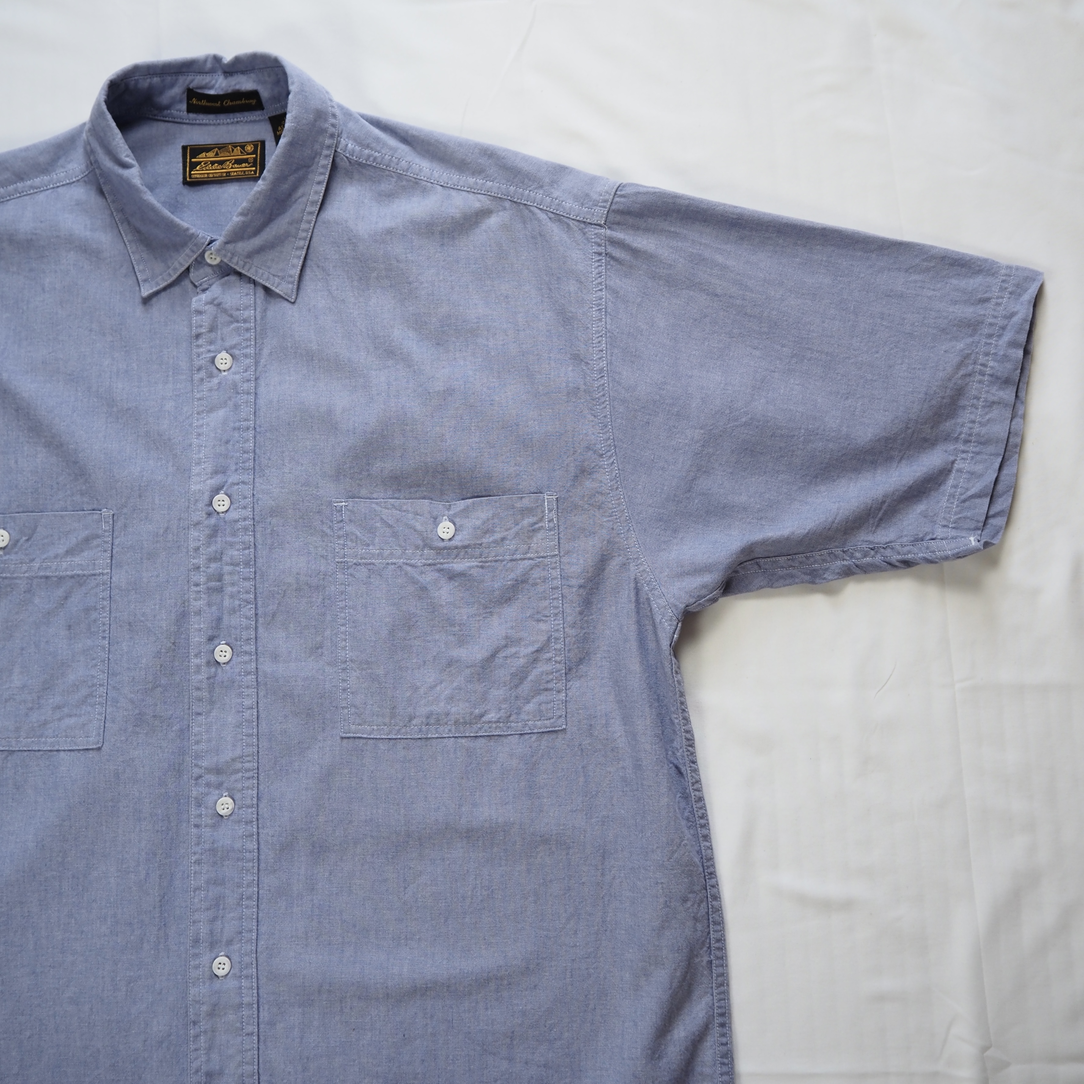 90’s Eddie Bauer シャンブレーシャツ Lサイズ の画像 8
