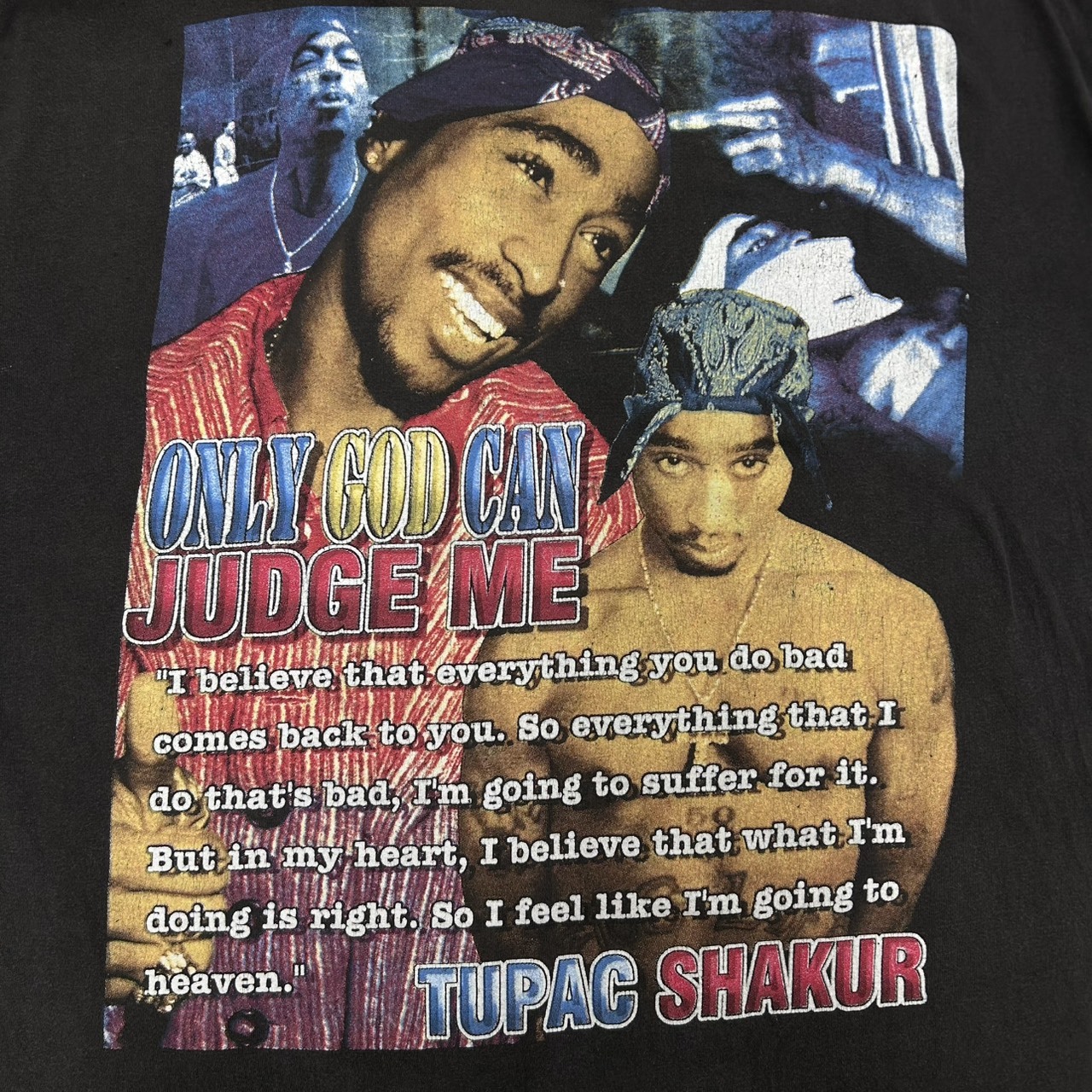 90s 2PAC “Only God Can Judge Me” Rap Tee Vintage Used Fits XL の画像 5