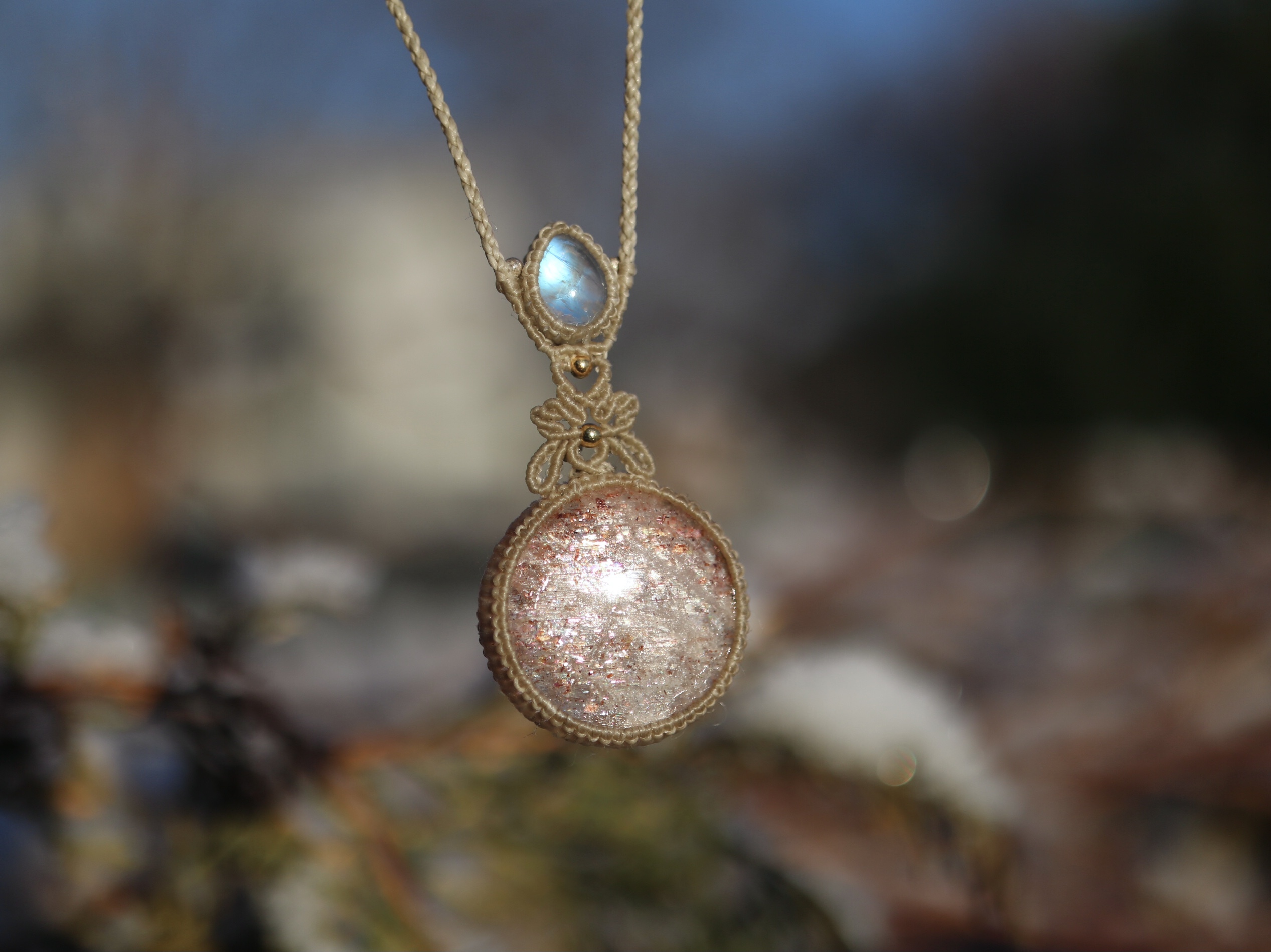 サンストーン ムーンストーン ペンダント Yuji Handmade Creations サンストーン ムーンストーン ペンダント Yuji Handmade Creations