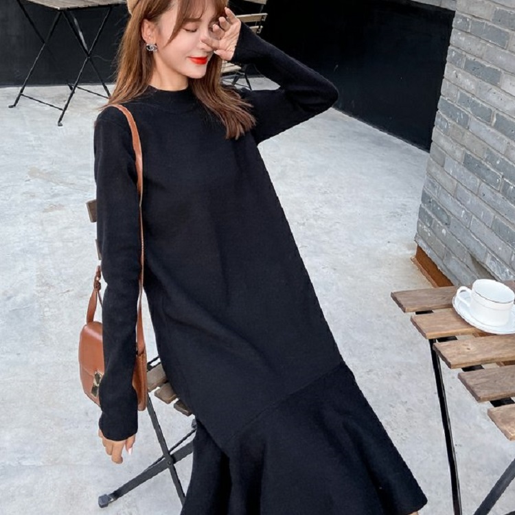 ワンピース ワンピ 通販ワンピース 通販ワンピ レディース 女性用 秋ワンピ 秋ワンピース 冬ワンピース 冬ワンピ 無地 長袖 Uネック 丸襟 フィッシュテール フリフリ デート 普段着 デイリー 通学 通勤 シンプル トレンド 秋冬 人気 お洒落 定番 おすすめ 売れ筋
