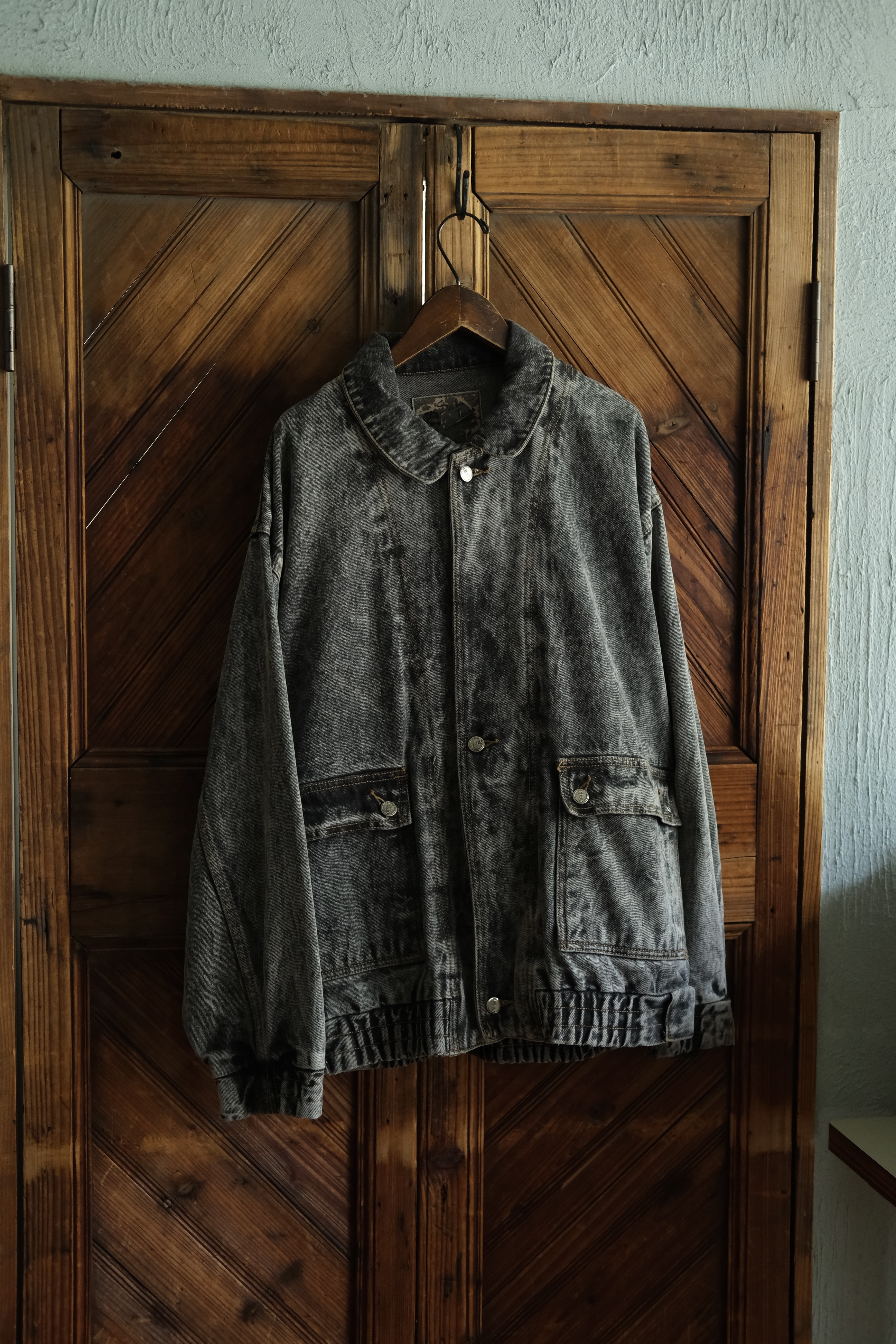 Utah/80-90’s "Sabu Jeans" chemical wash denim bomber jacket