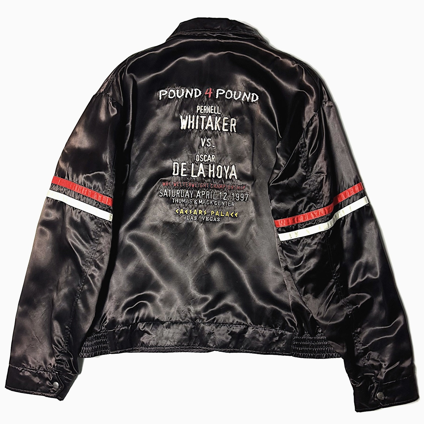 Vintage 90's【CAESARS】"CAESARS PALACE" Faded Satin Jacket の画像 2