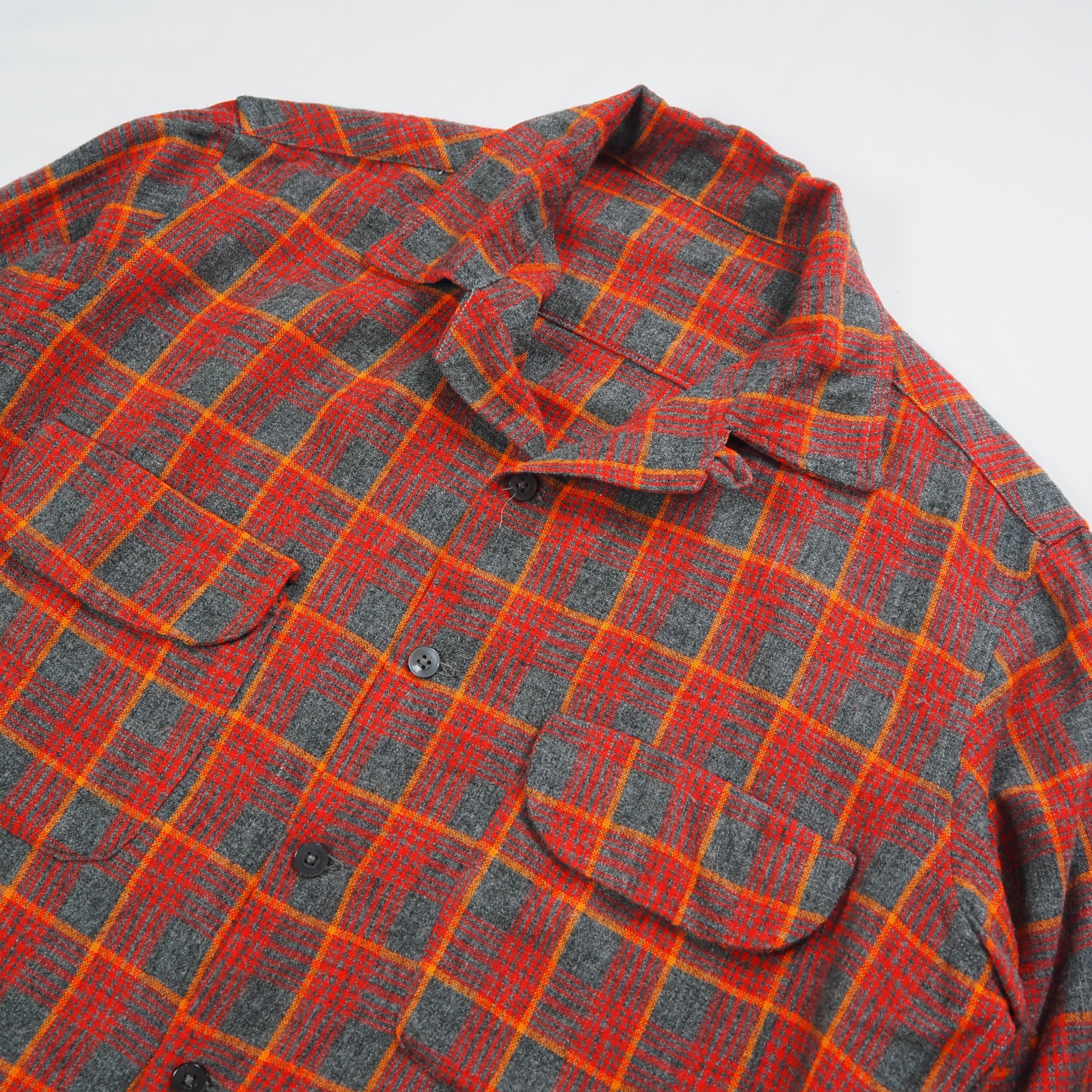 【9/23 20:00入荷】50's ウールシャツ レッド×グレー の画像 3