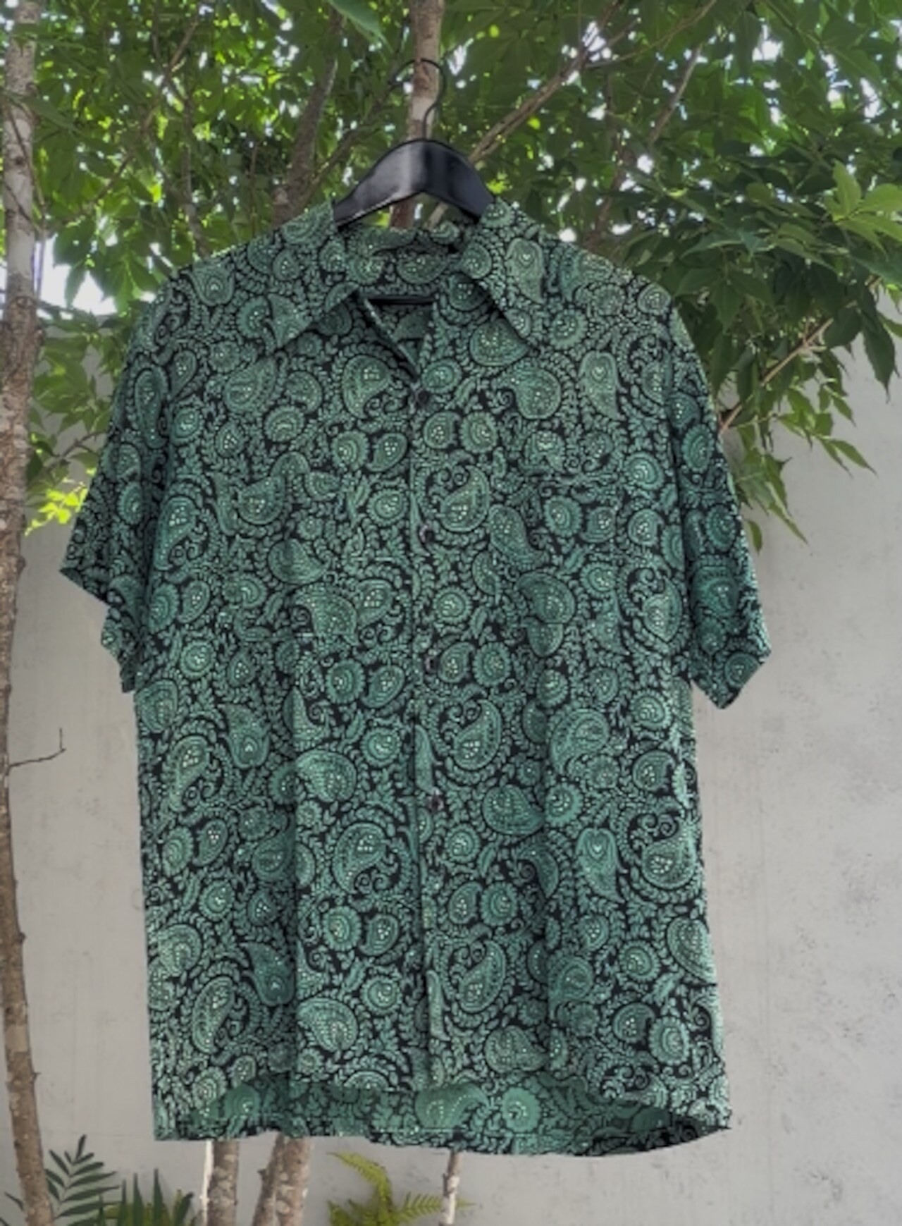 50s Rayon Paisley Short Sleeve Shirt レーションシャツ