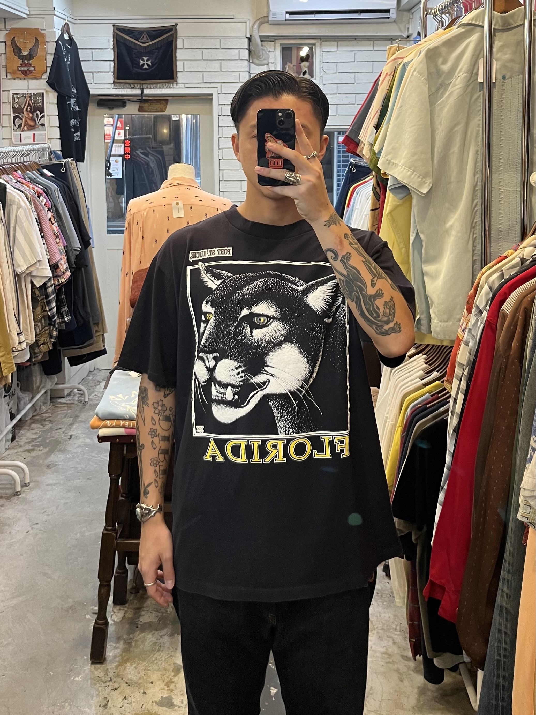 90’s ワイルドキャット Tシャツ ブラック Lサイズ程度 の画像 3
