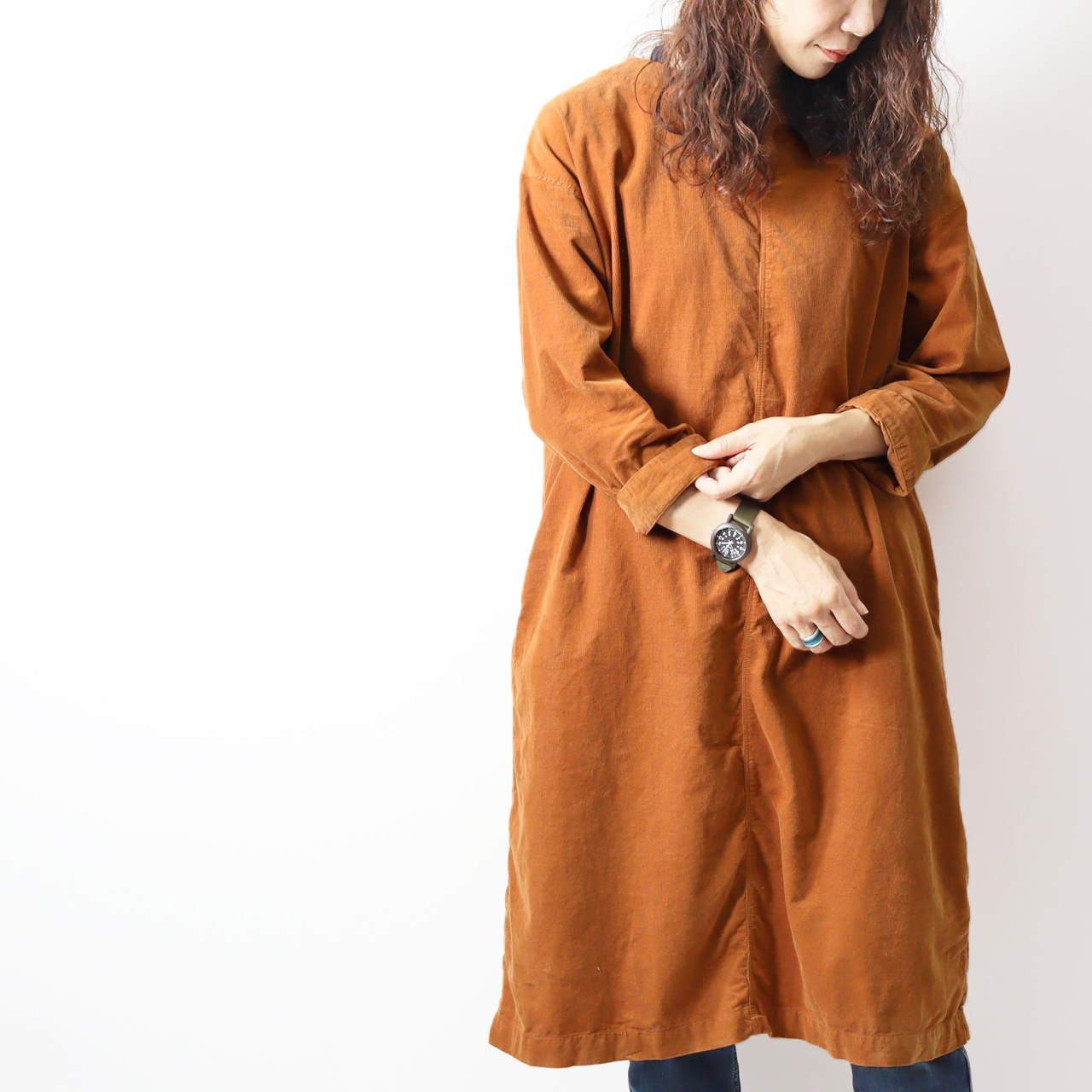 送料無料 秋物新作 Sun Valley サンバレー 全6色 日本製品染め コーデュロイ 長袖ワンピース No 008 038 Sk605 Urnis