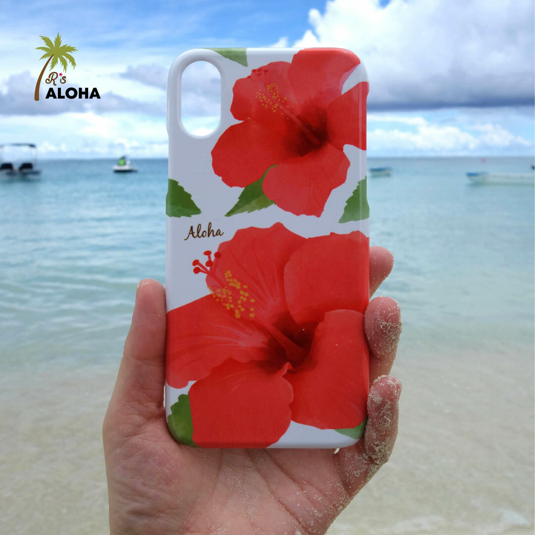 名入れ レッドハイビスカス柄 スマホケース 受注生産 R S Aloha ハワイアン 海を感じるスマホケースのお店 名入れ レッドハイビスカス柄 スマホケース 受注生産 R S Aloha ハワイアン 海を感じるスマホケースのお店
