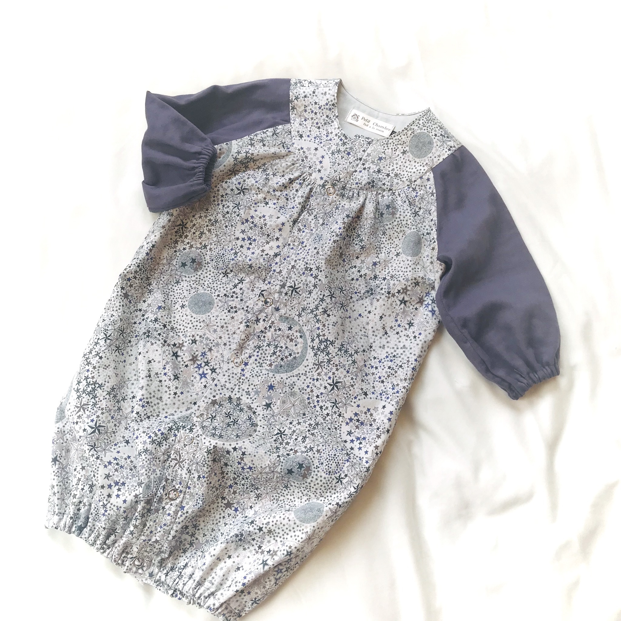 80size 選べるリバティ ダブルガーゼ ツーウェイオール シンプル 長袖 かわいいハンドメイドオーダー子供服 Petit Chambre