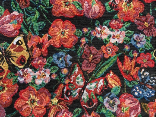 Nathalie Leteナタリーレテ フラットポーチ Butterfly Flower De Cor