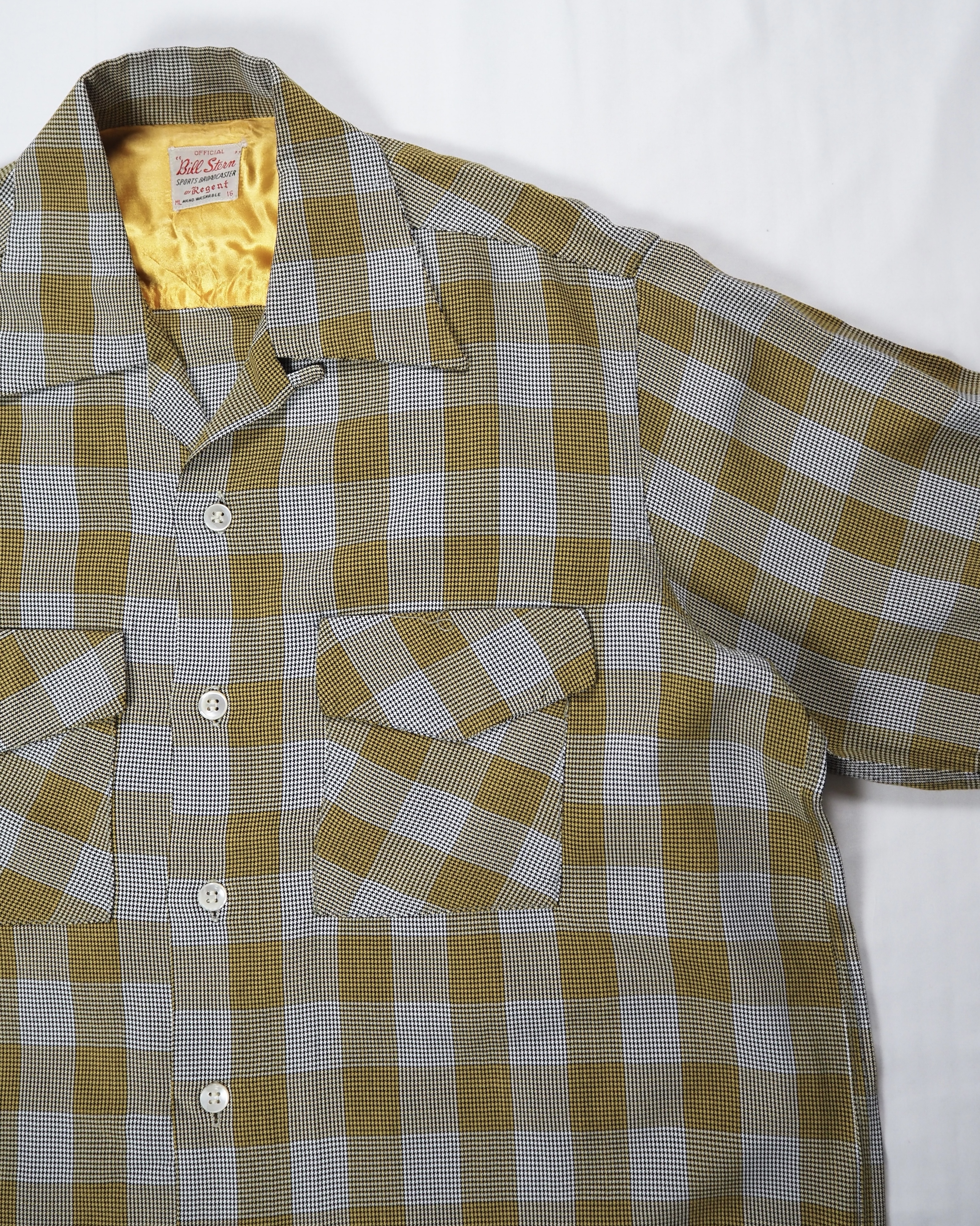 50’s Bill Stern レーヨンシャツ イエロー×ブラック の画像 12