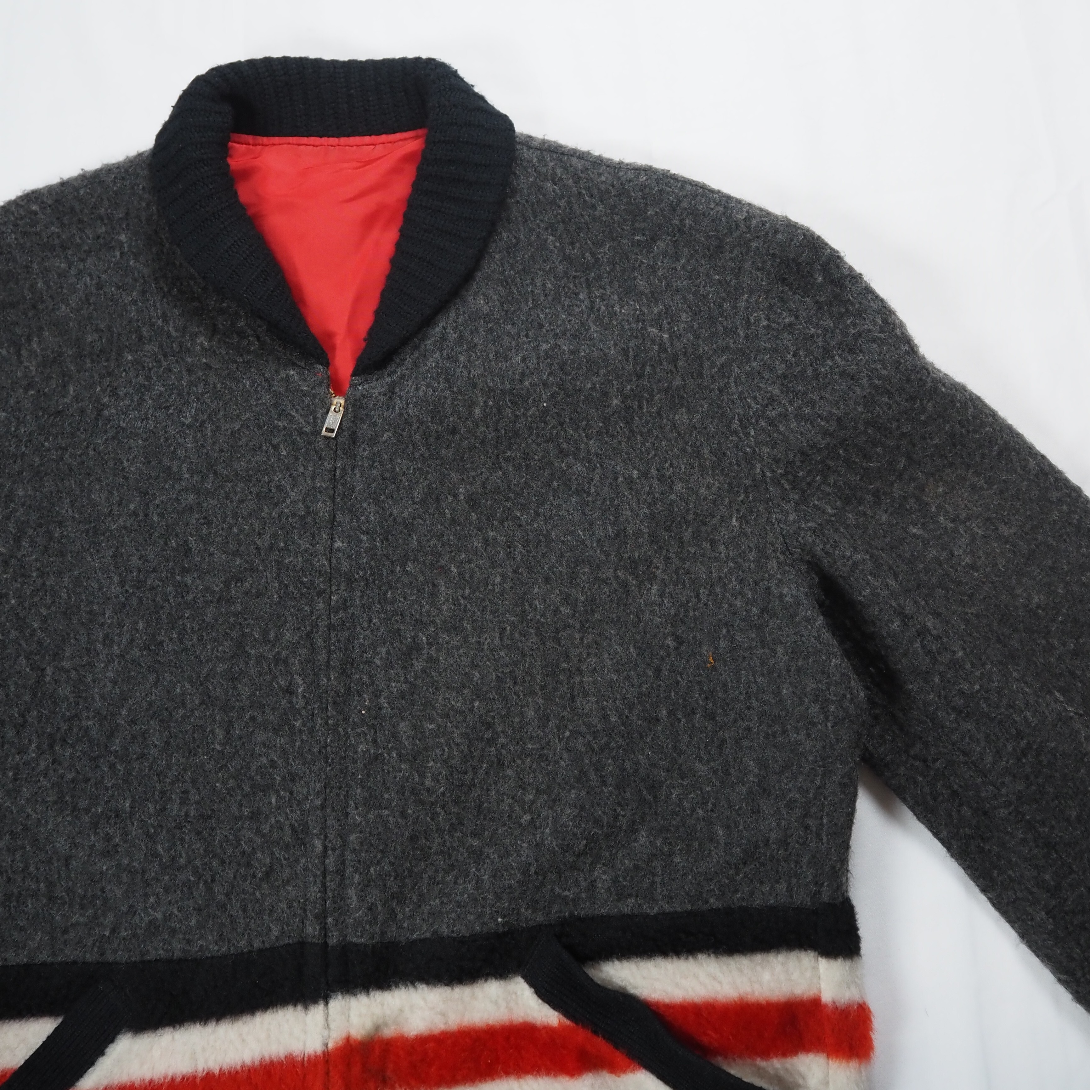 【9/23 20:00入荷】50's ファラオジャケット リバーシブル グレー×レッド の画像 4
