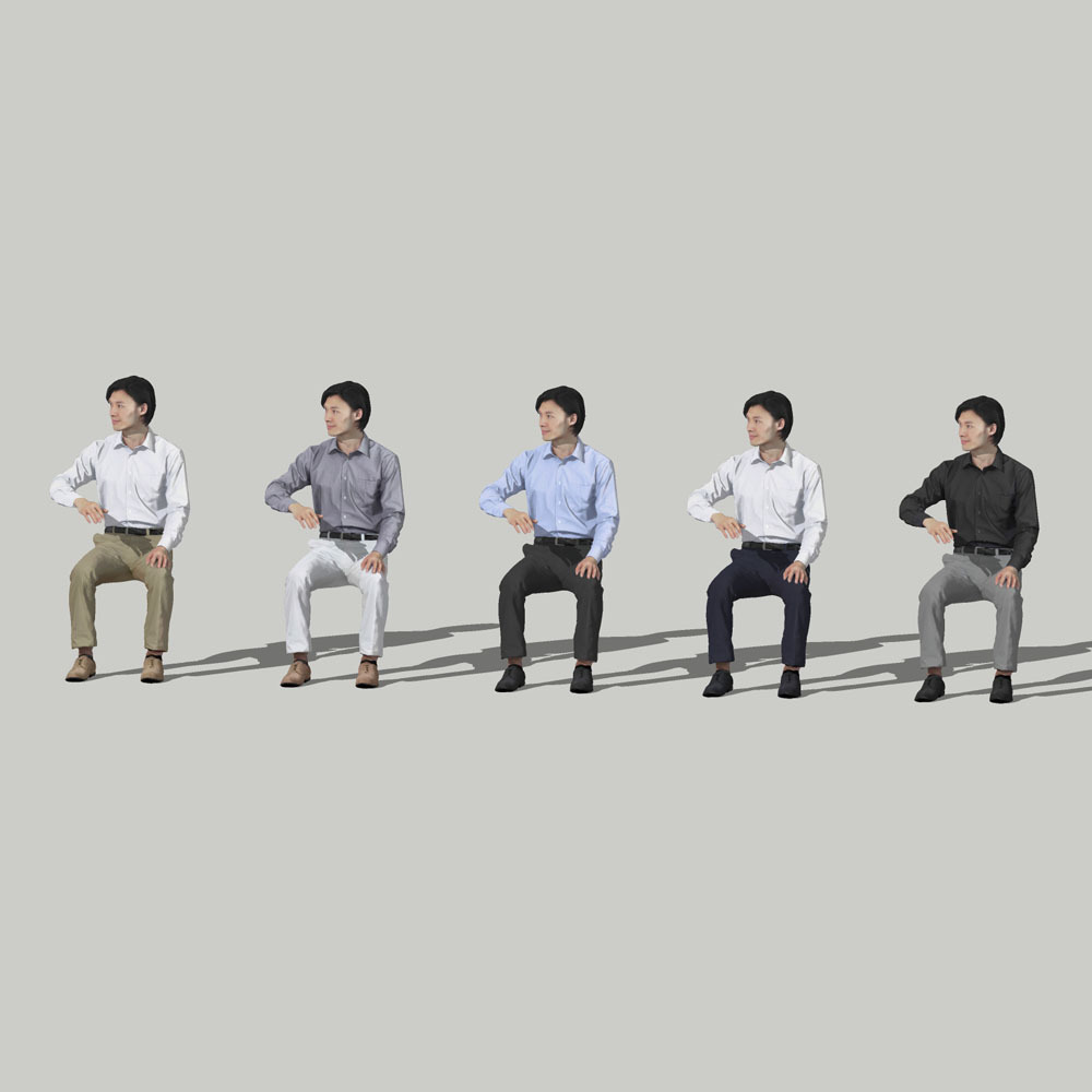 SketchUp素材 3D人物モデル ( Posed ) 065_Syun - 画像2