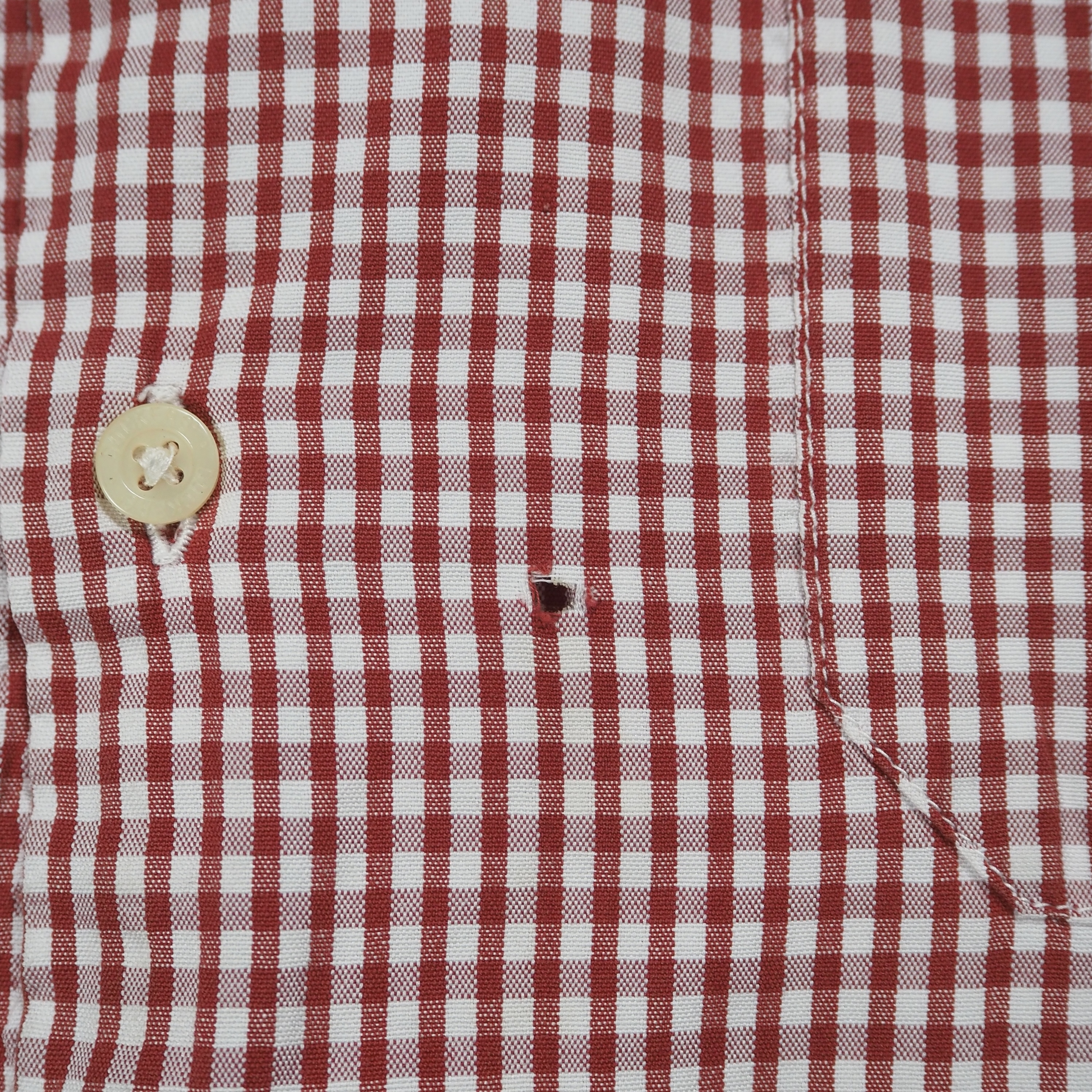 90’s Dockers 半袖コットンシャツ ギンガムチェック Mサイズ レッド の画像 9