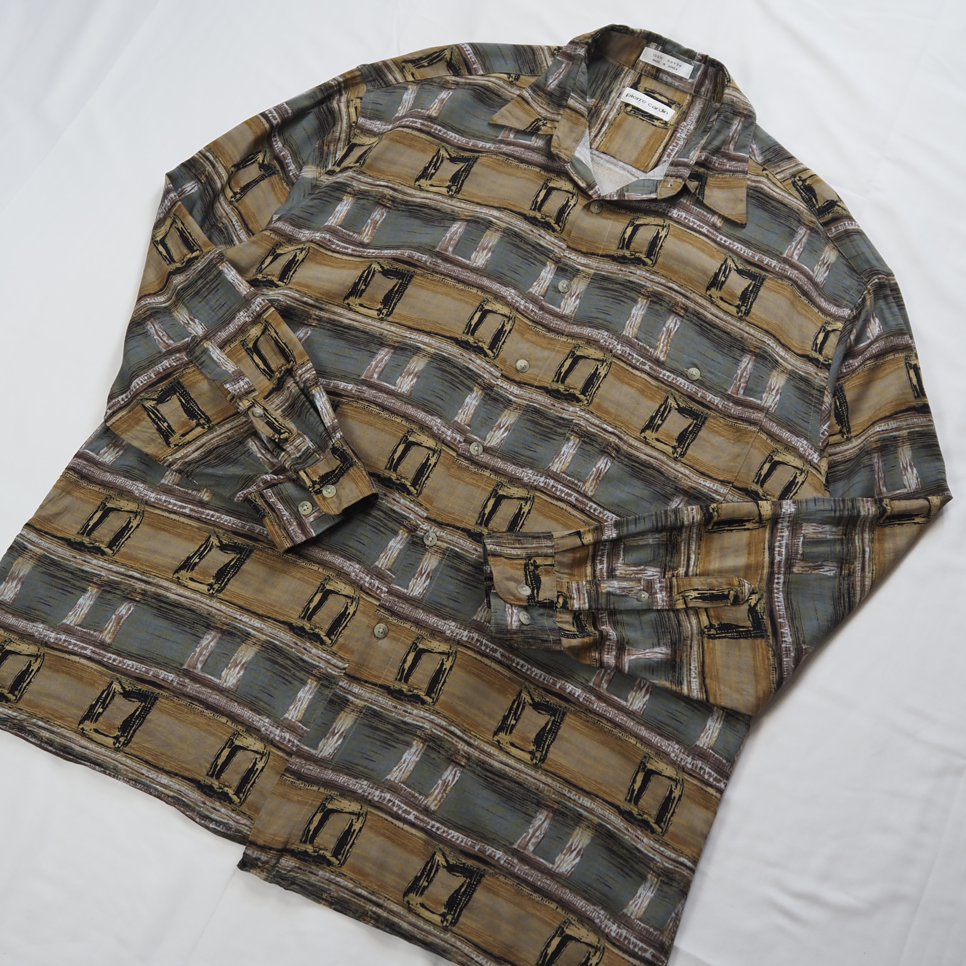 00’s Pierre Cardin 長袖レーヨンシャツ の画像 3