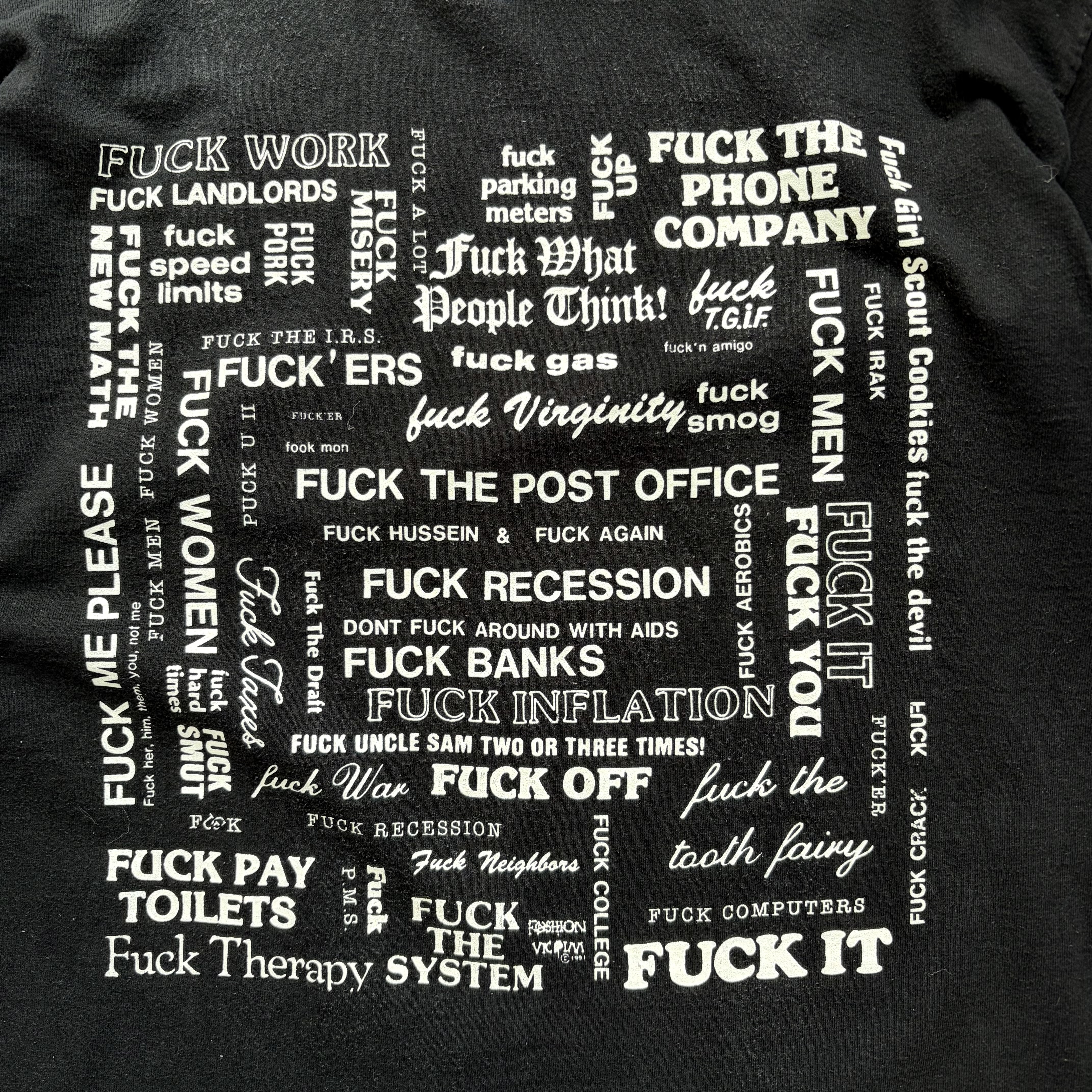 90s FASHION VICTIM FUCK Tシャツ の画像 2